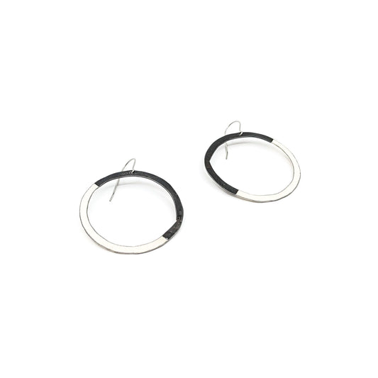 Circle, Black/White Earrings