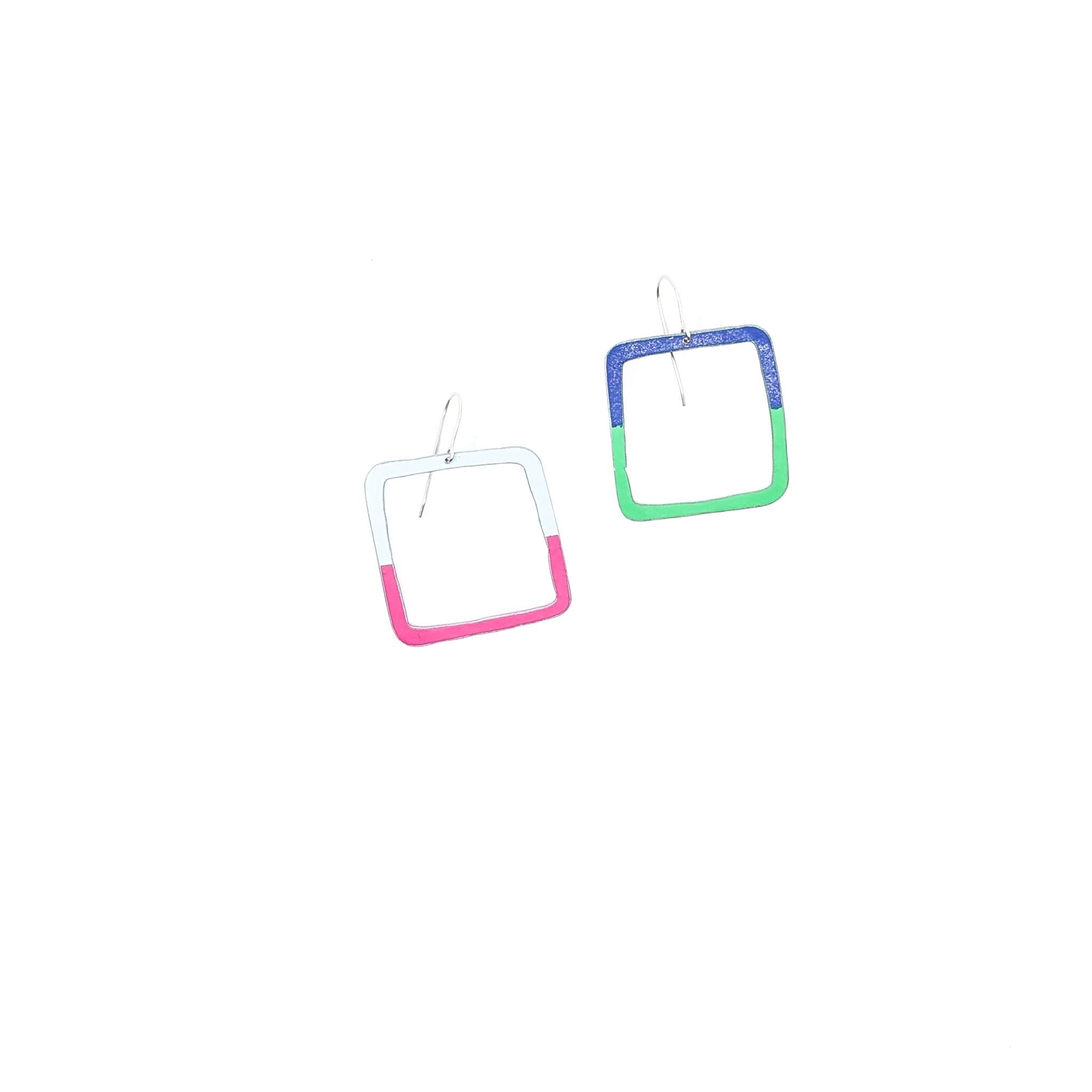 Multicolor Square Earrings