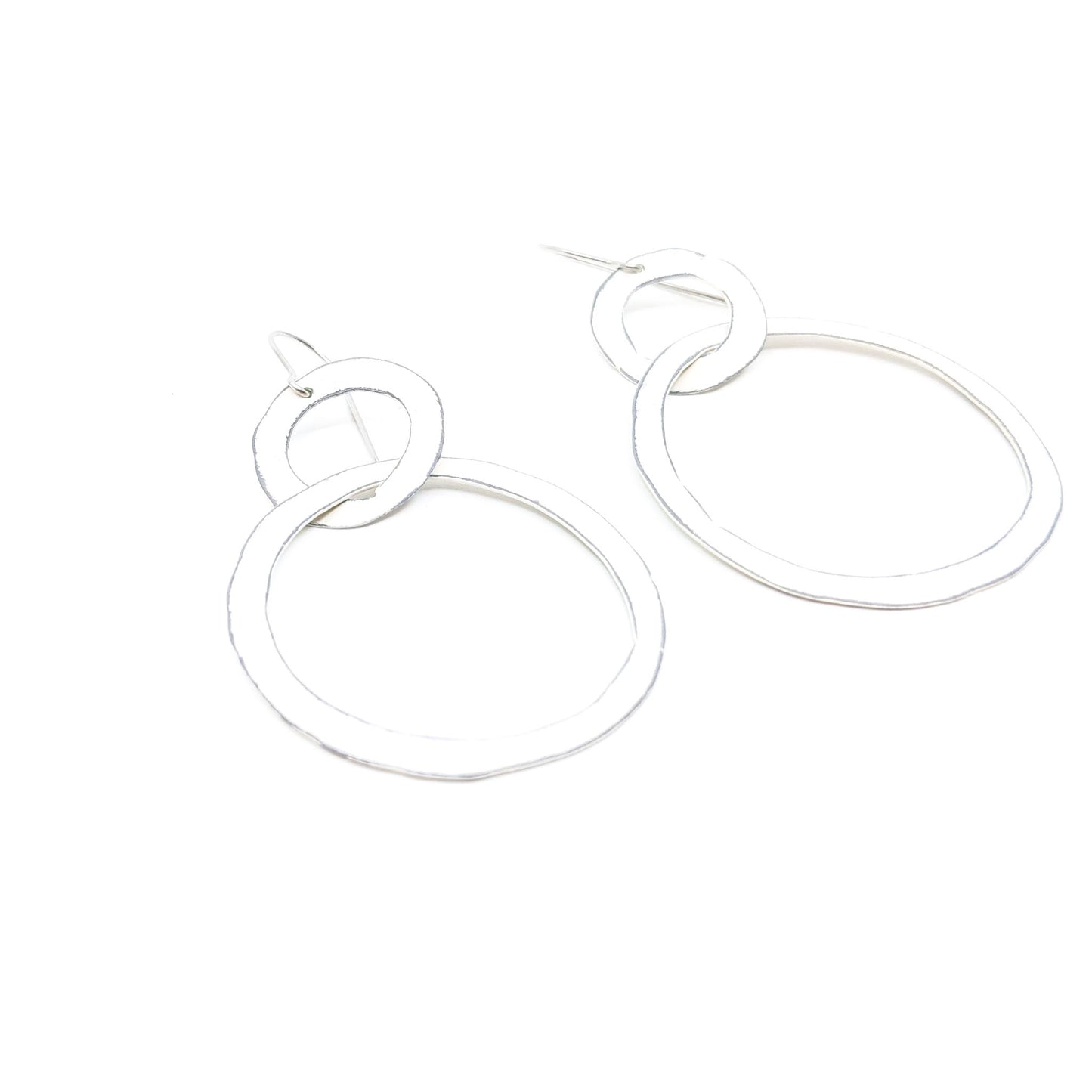 Circle/Circle White Earrings