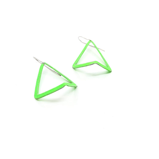 Green 3D Diamond Shaped Earrings