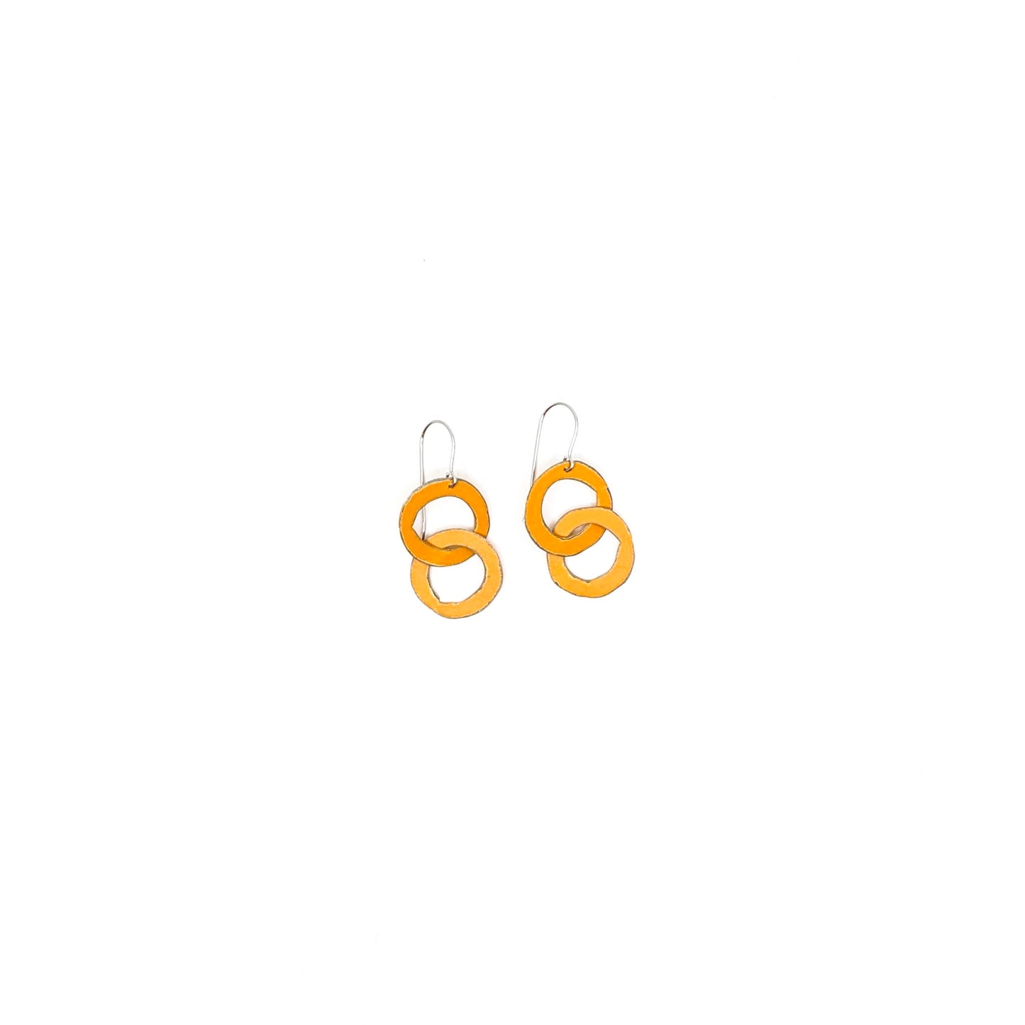 Double Circle in Orange- Earrings
