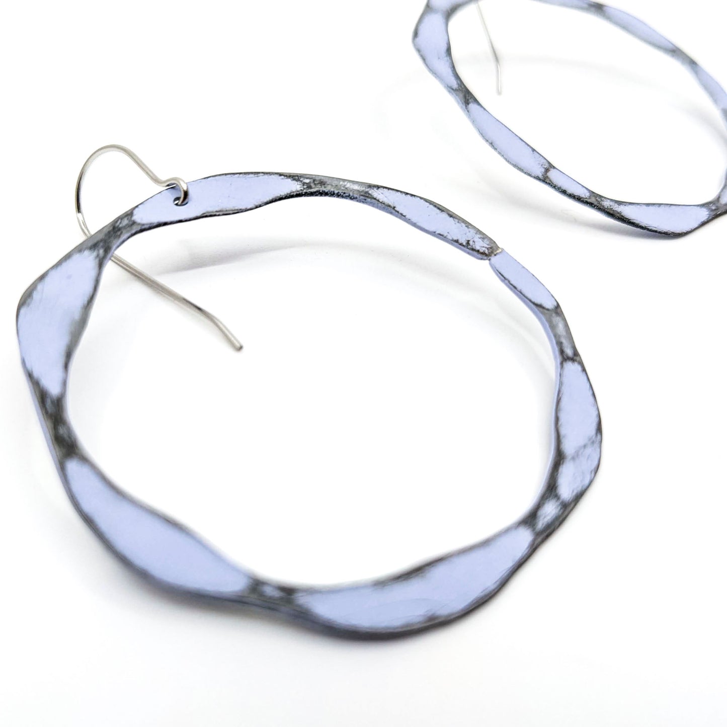 Forged Circle, Lavender Earrings