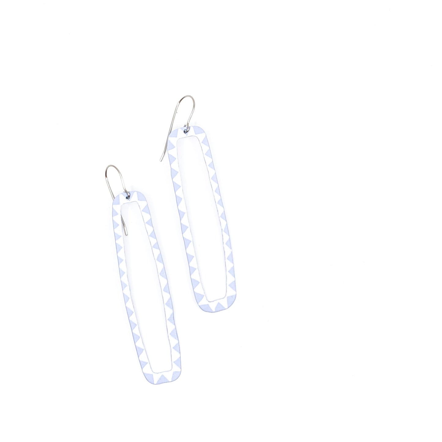 Lavender Rectangle with White Lines Earrings