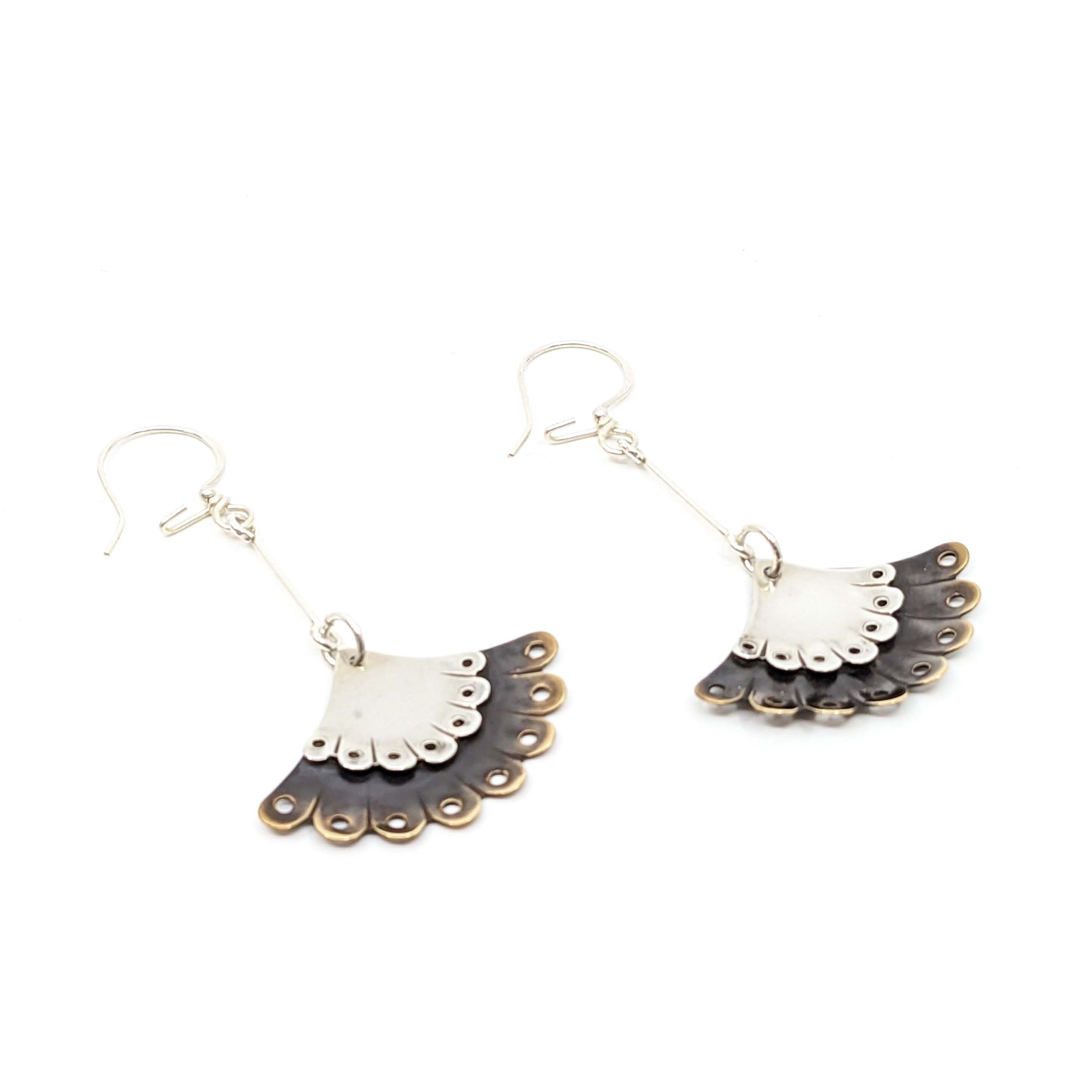 Piece #fan1bm/cm Tail Fan Earrings