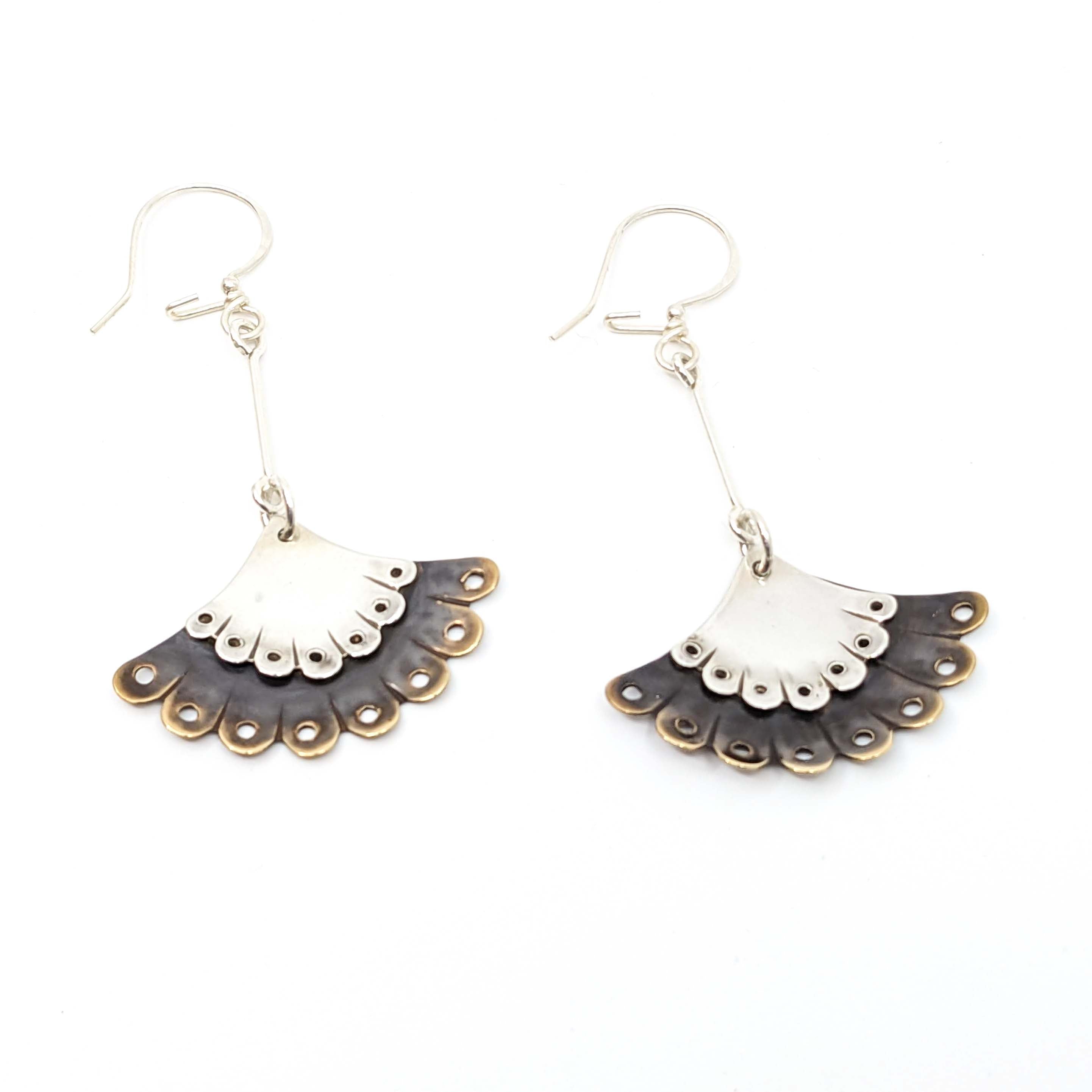 Piece #fan1bm/cm Tail Fan Earrings