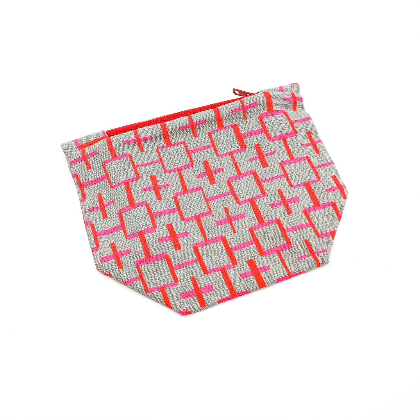 Gusseted Zippered Pouches, Linen, Small / various prints