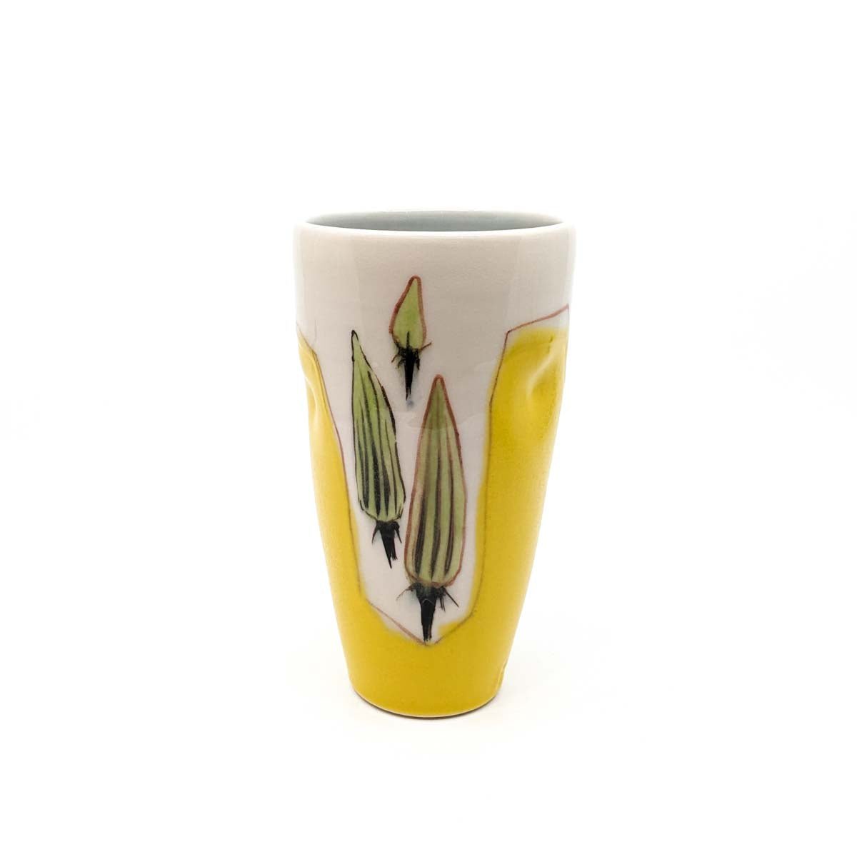 Phil Haralam - Tall Tumbler or Vase - Style 0025 (Yellow with Okra) - VISUAL INDEX