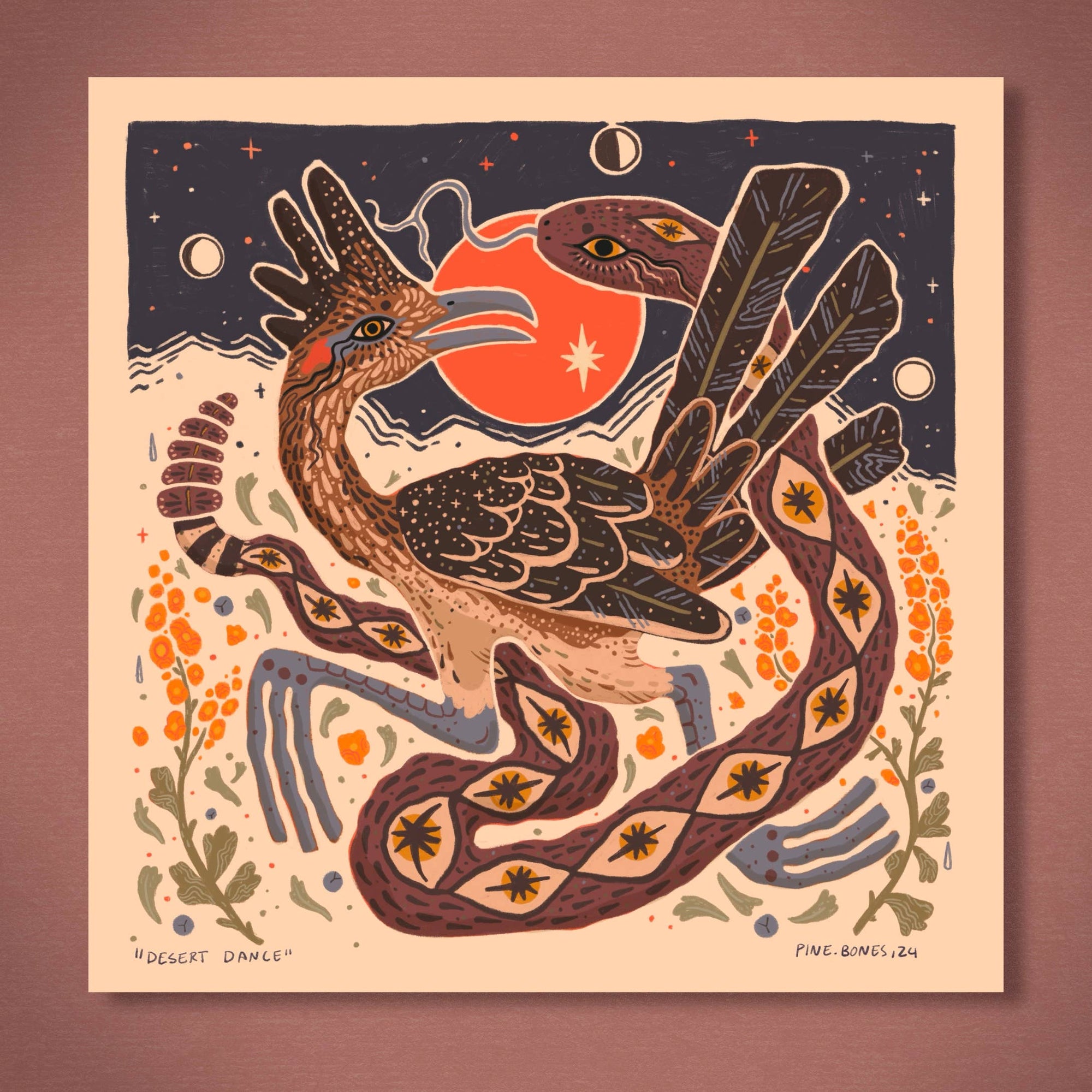 Desert Dance - 8x8 Nature Wilderness Art Print 
