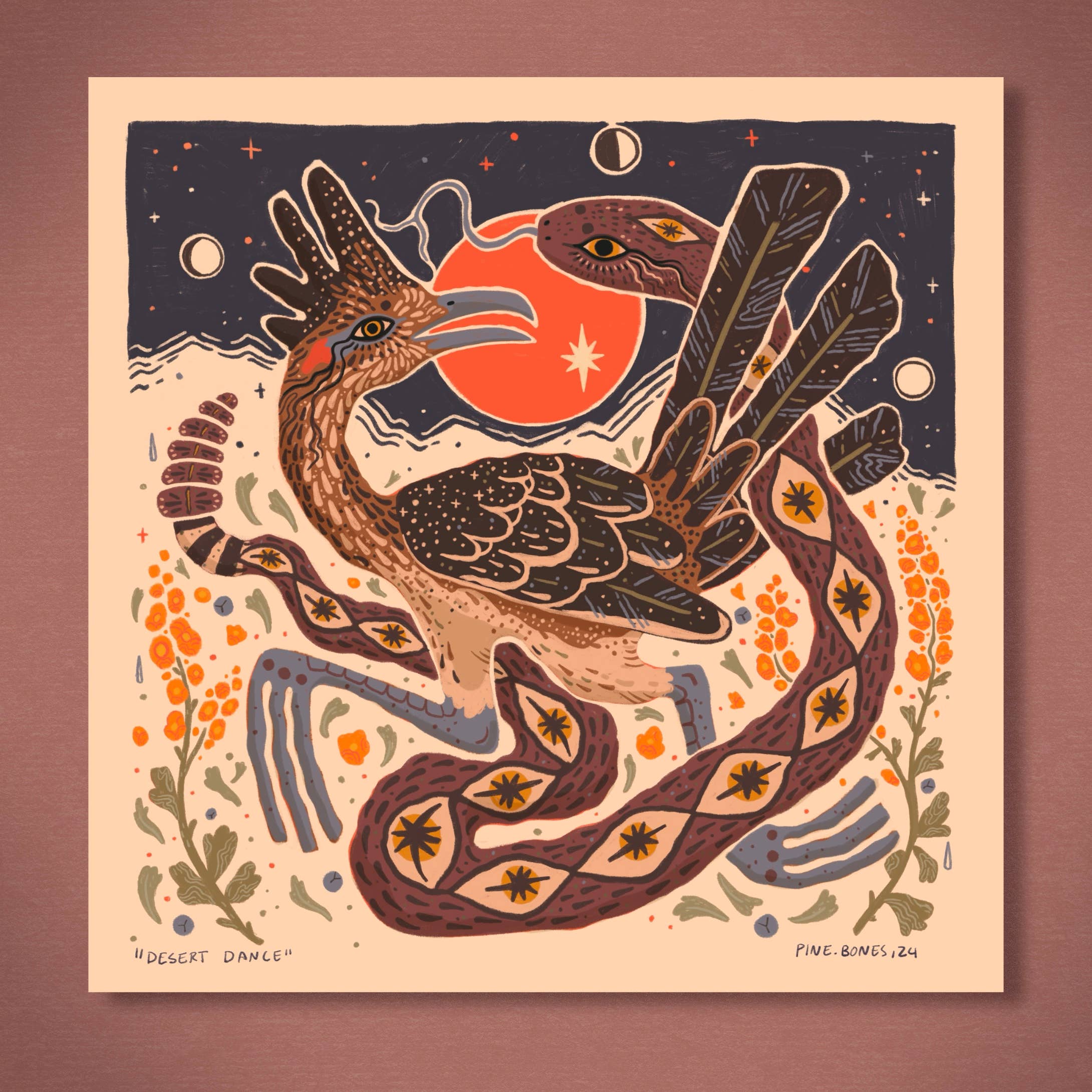 Desert Dance - 8x8 Nature Wilderness Art Print 