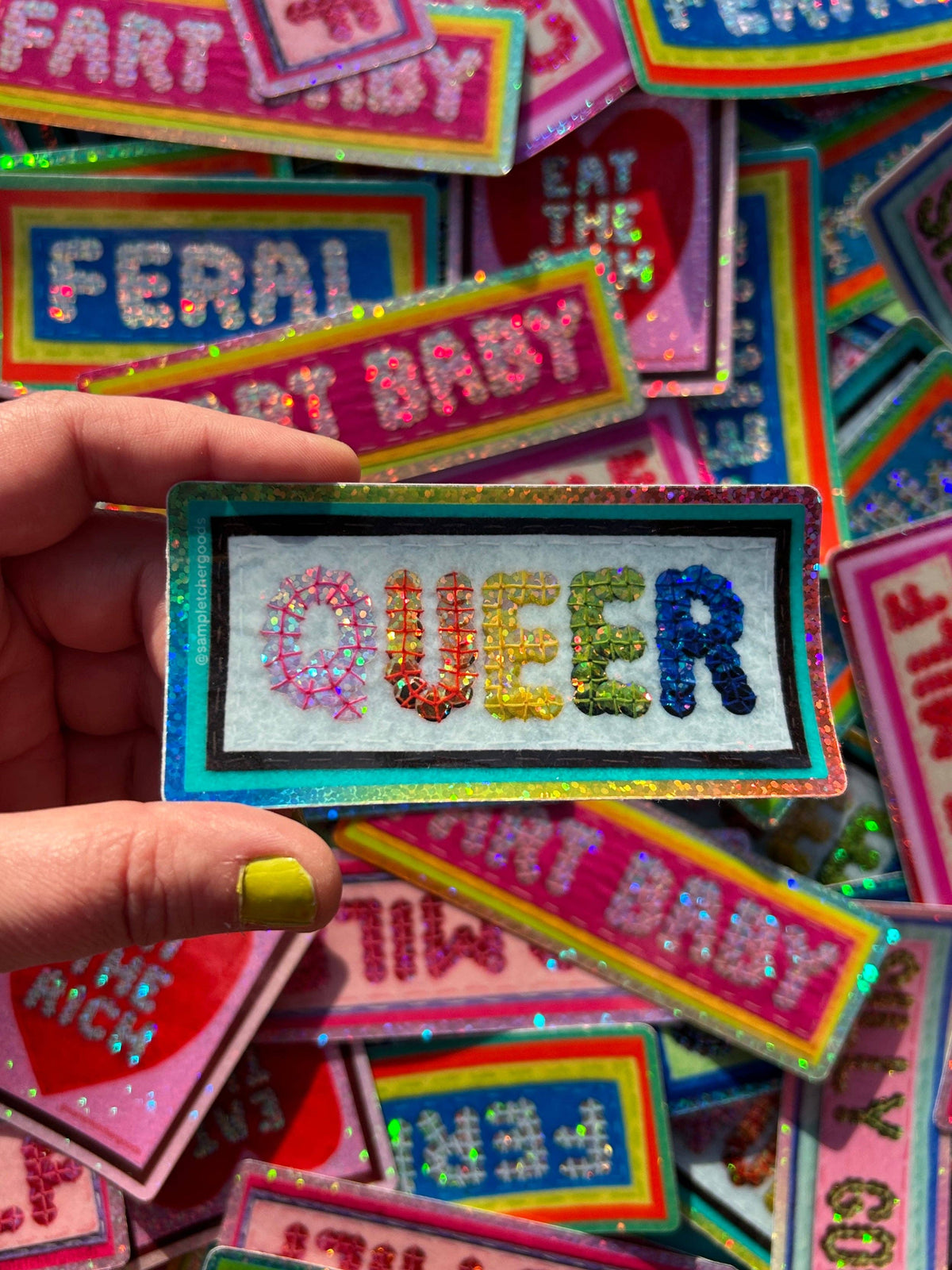 Queer ~ Sequin Patch Inspired Waterproof Holographic Sticker