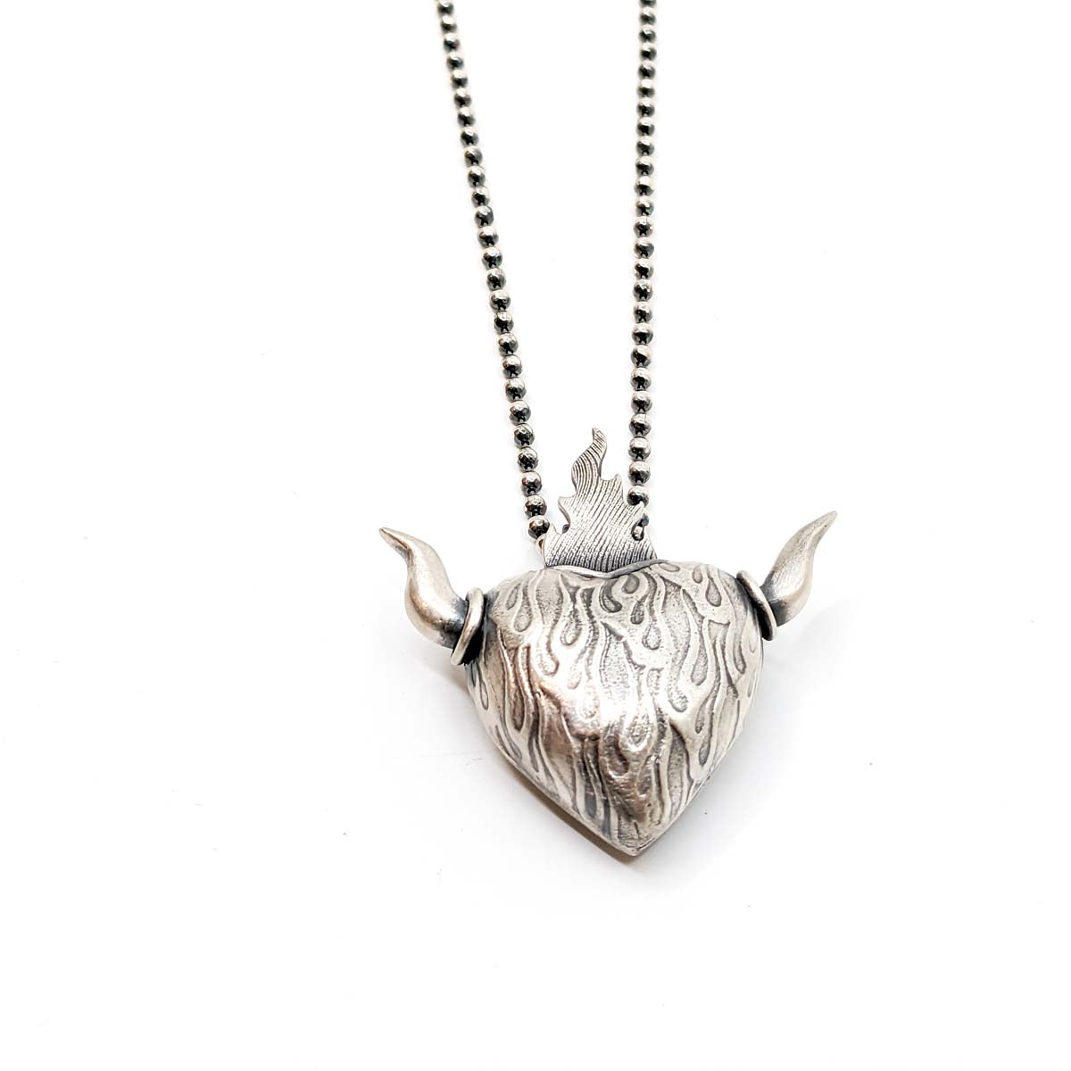 Passion/ Heart with Horus and Flames Necklace