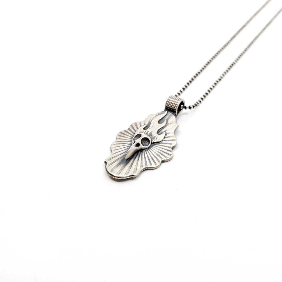 Nevermore (Crow Skull with Flowers) Necklace