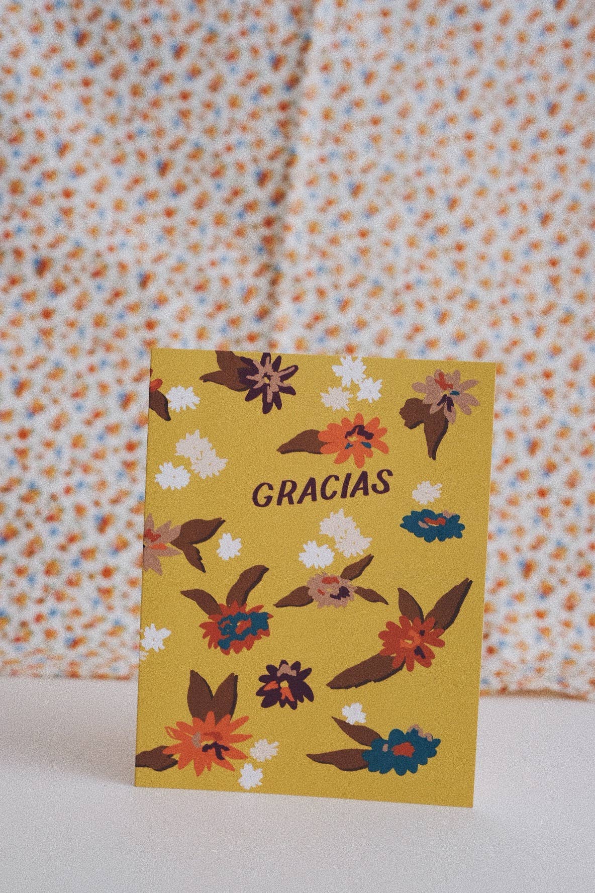 Gracias Yellow Floral Card