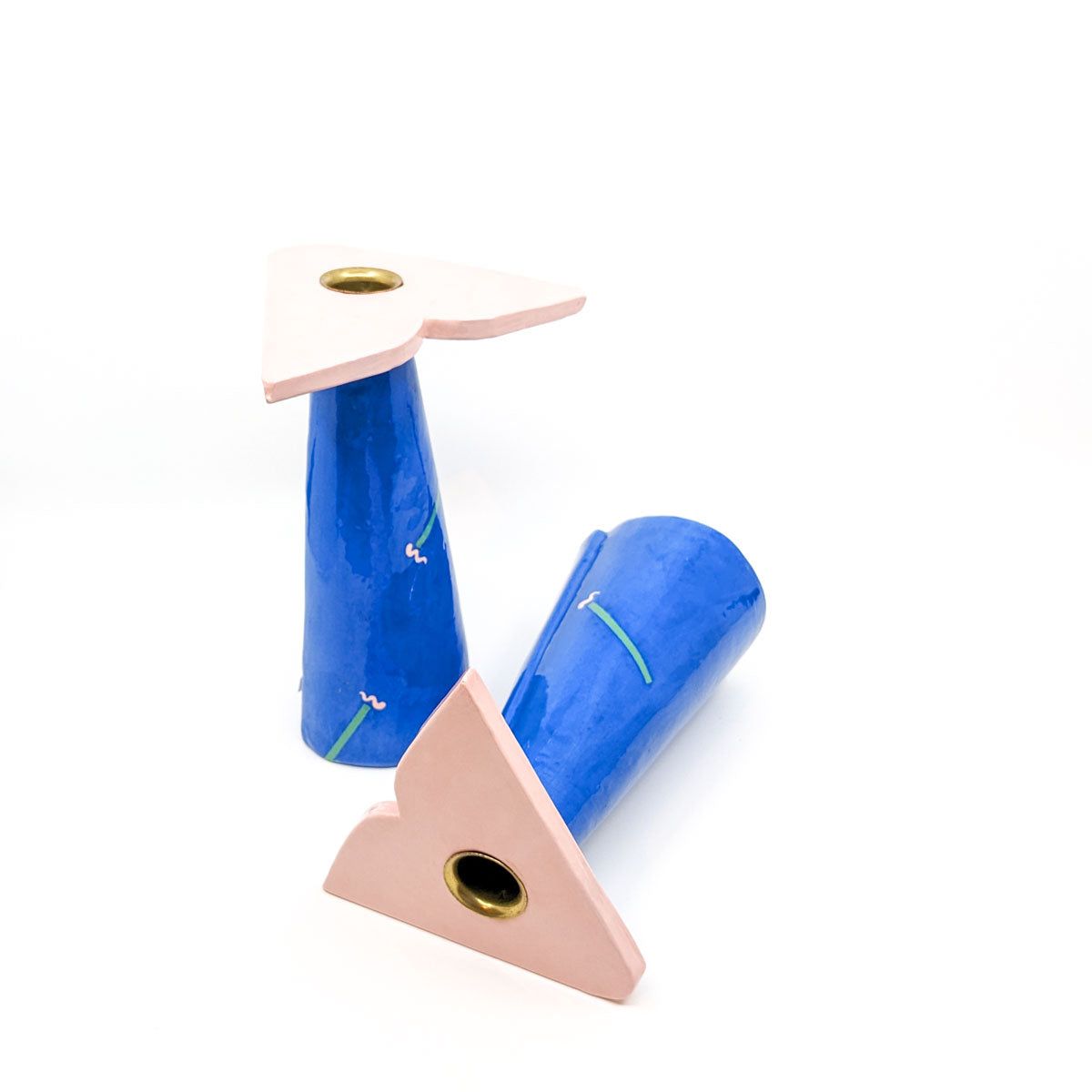 Candle Stick Holders in Dark Blue