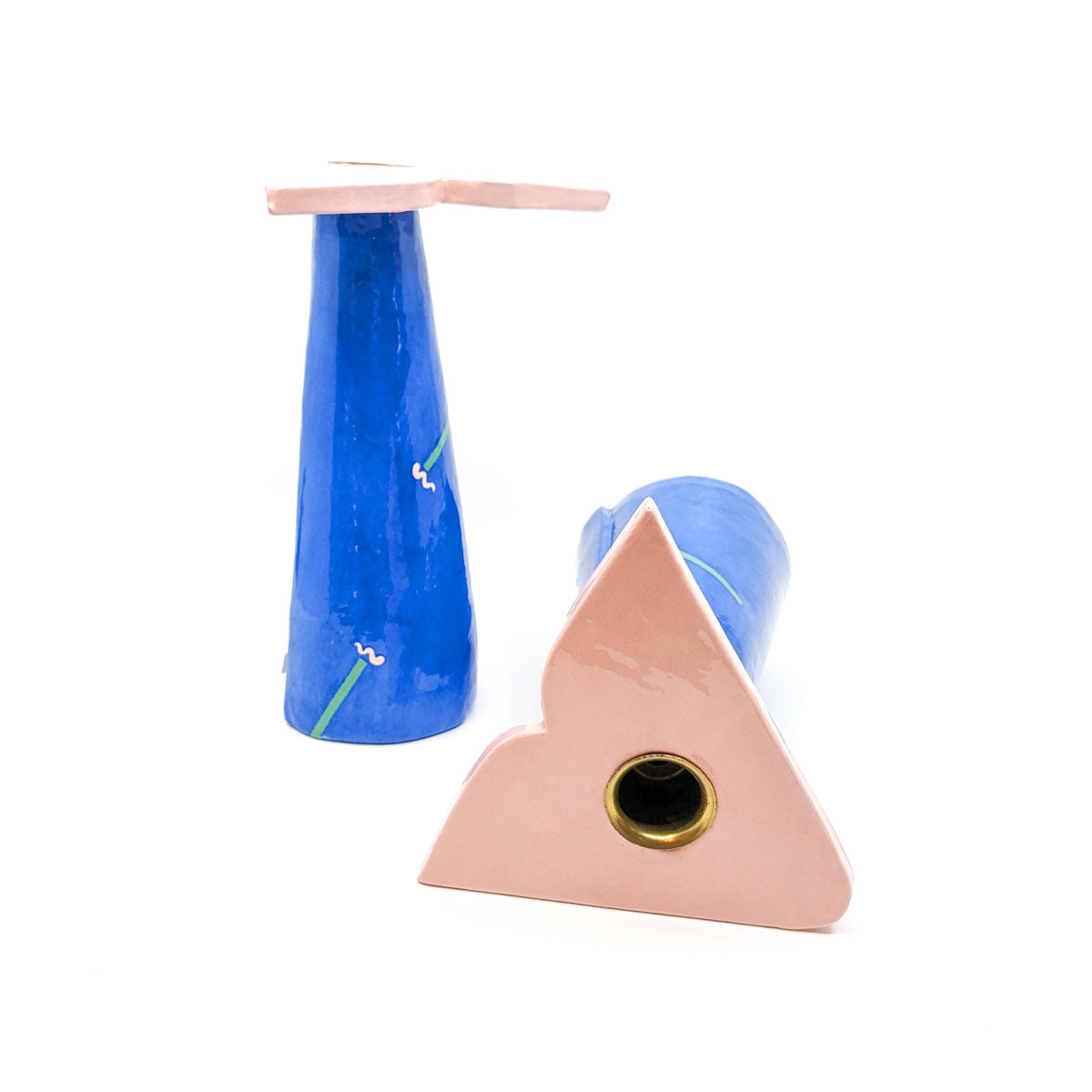 Candle Stick Holders in Dark Blue