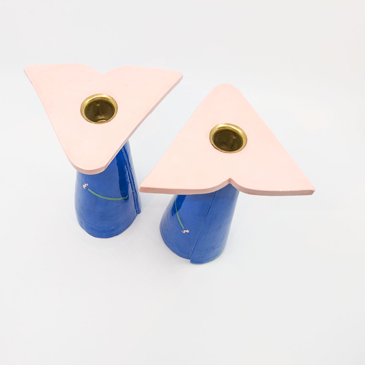 Candle Stick Holders in Dark Blue