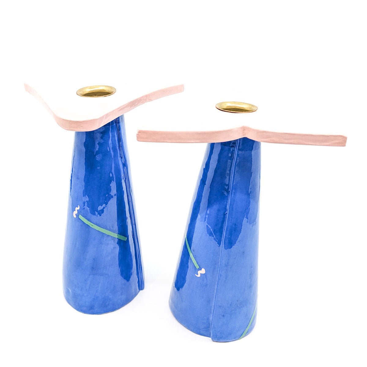 Candle Stick Holders in Dark Blue