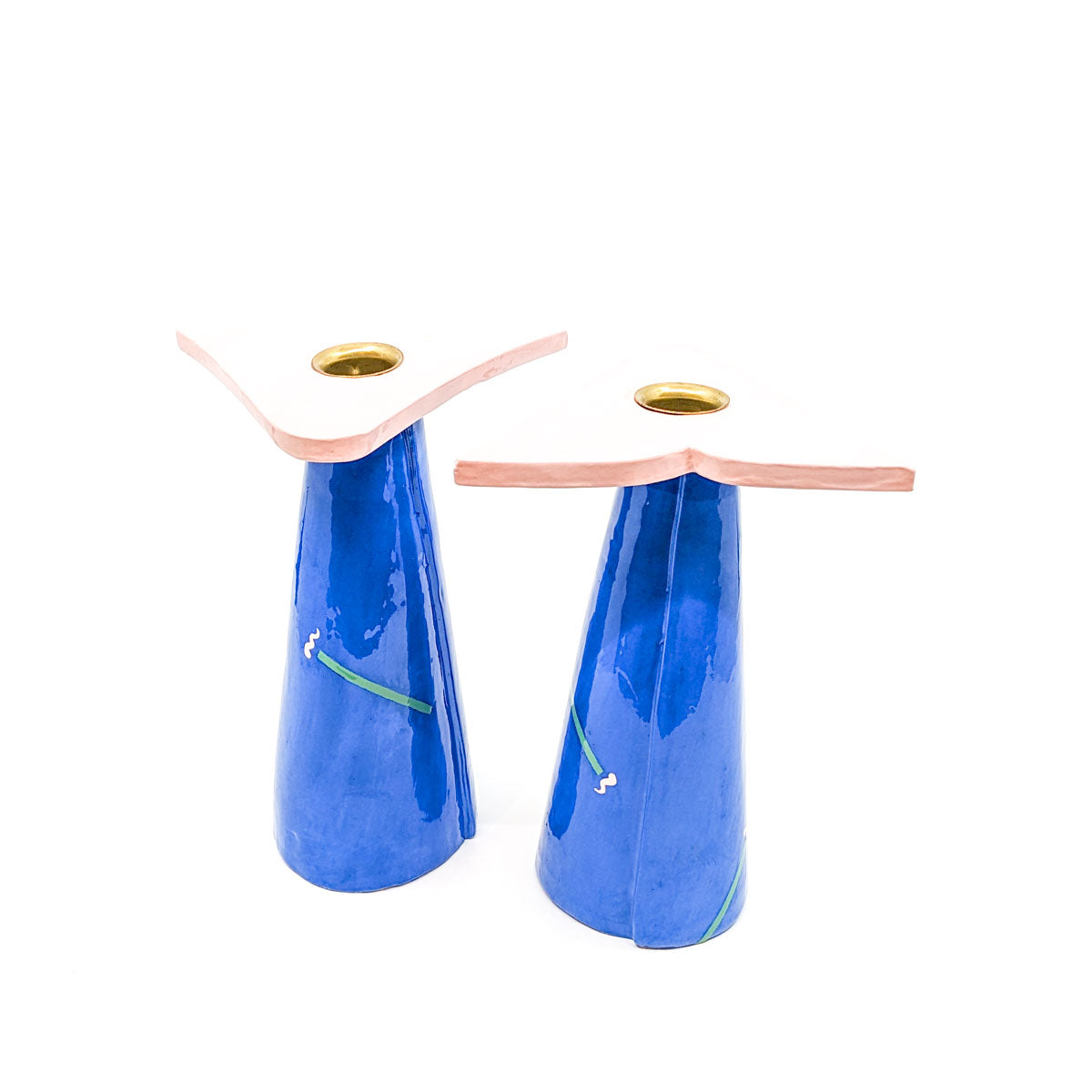 Candle Stick Holders in Dark Blue