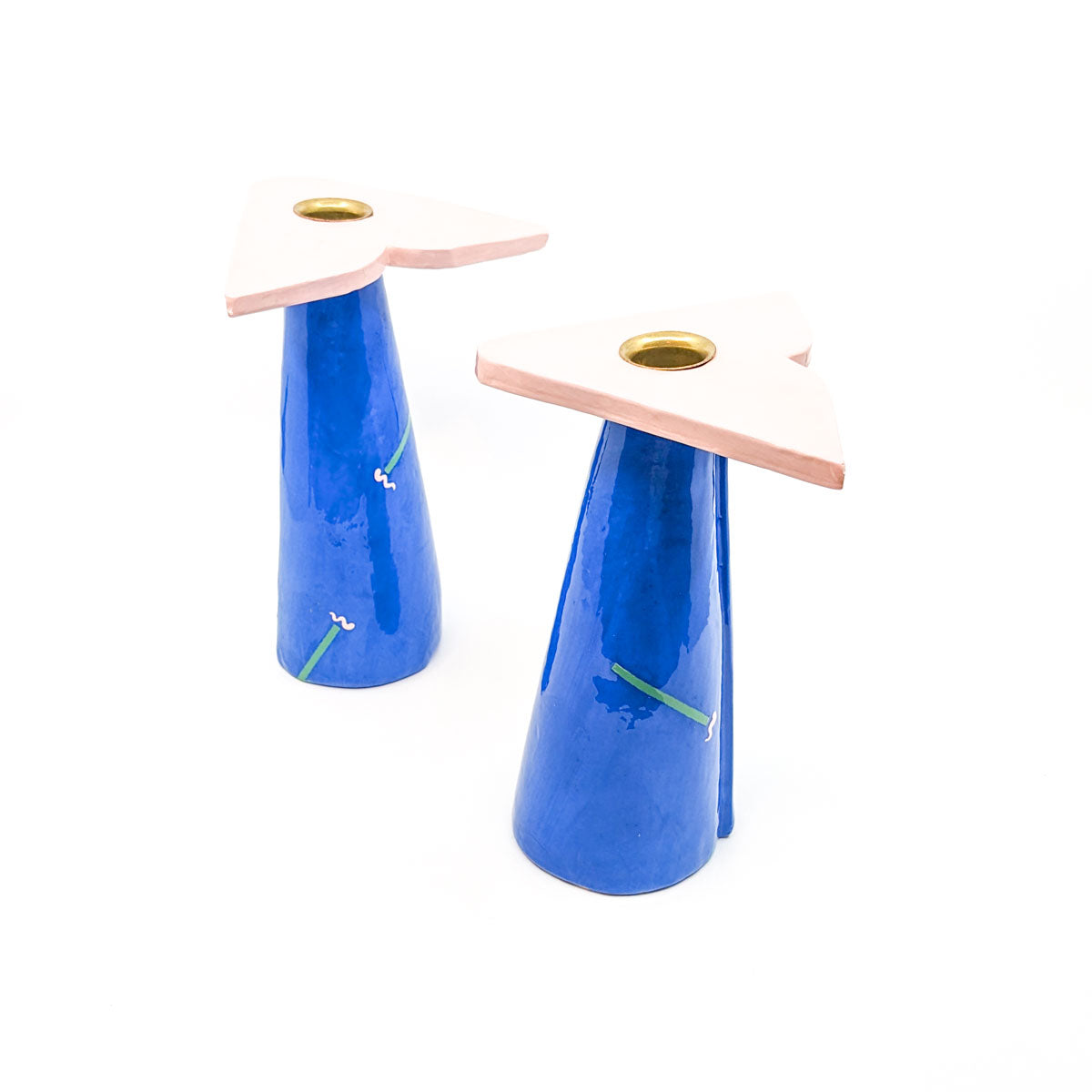 Candle Stick Holders in Dark Blue