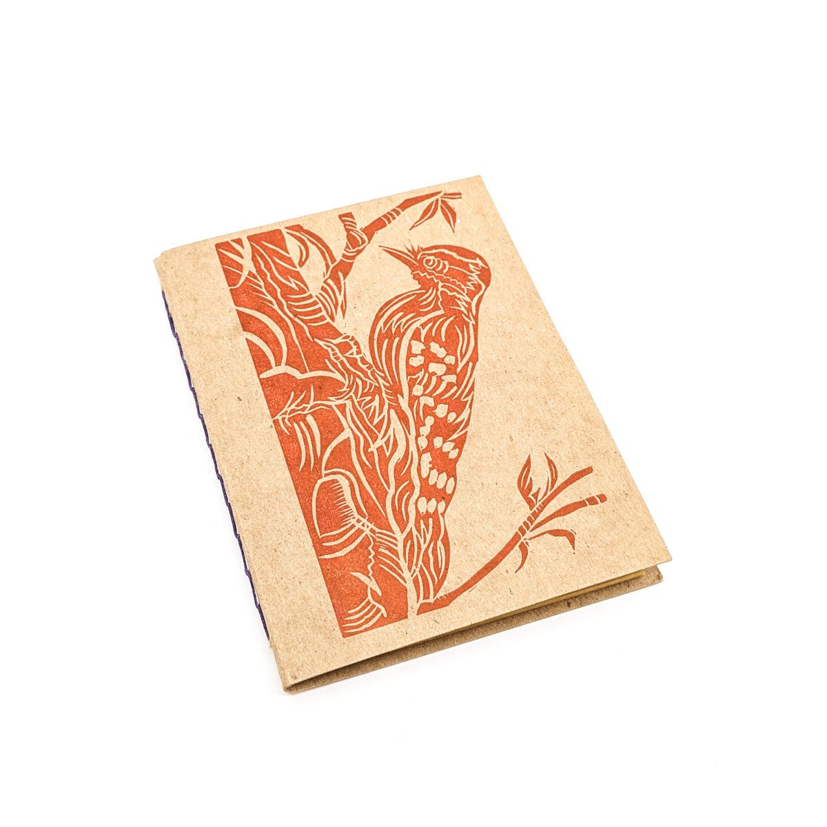 Purple Pumpkin Press - Thin Paper Journals - Red Woodpecker on Kraft - VISUAL INDEX