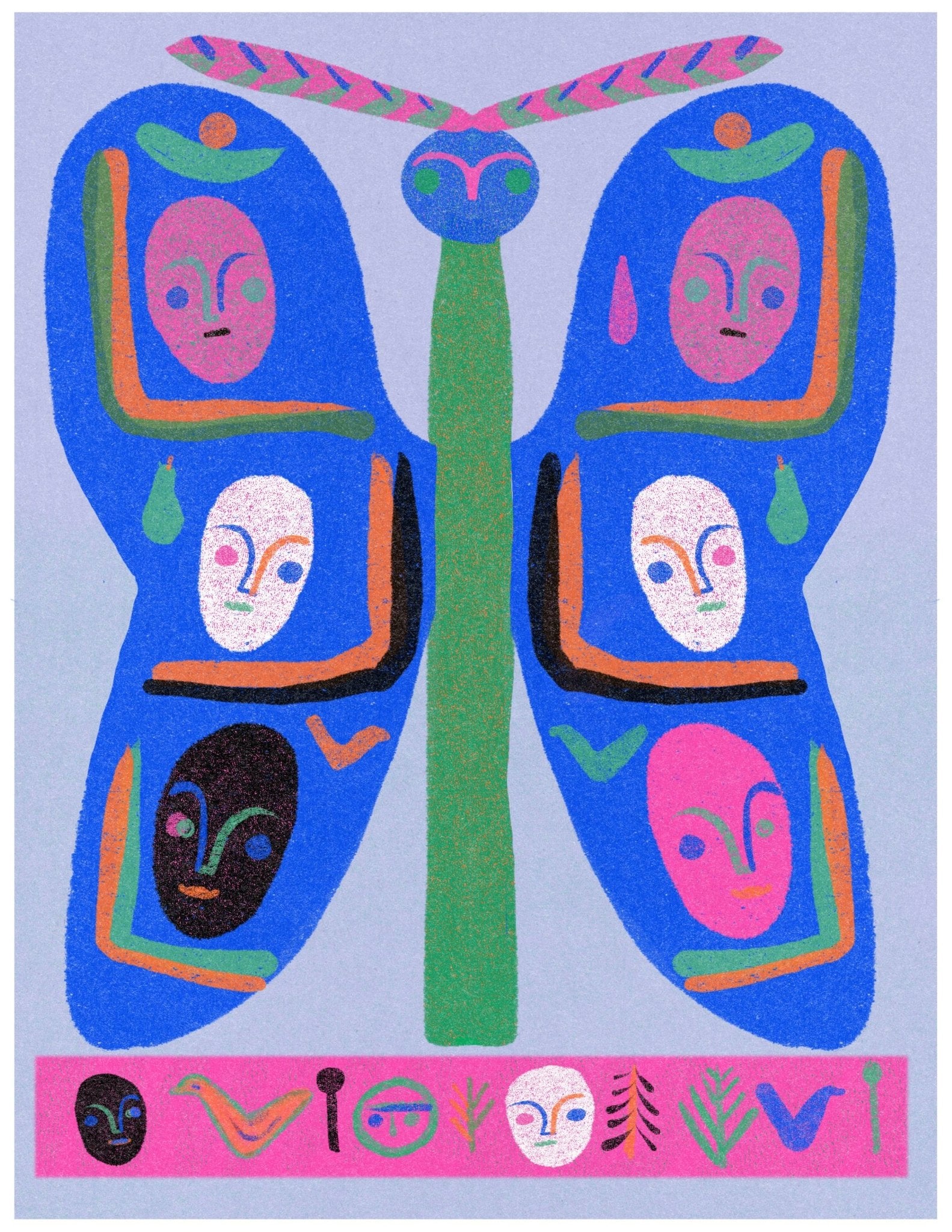 HASTUDIO - Cobalt Butterfly - Art Print 8.5" X 11" - VISUAL INDEX