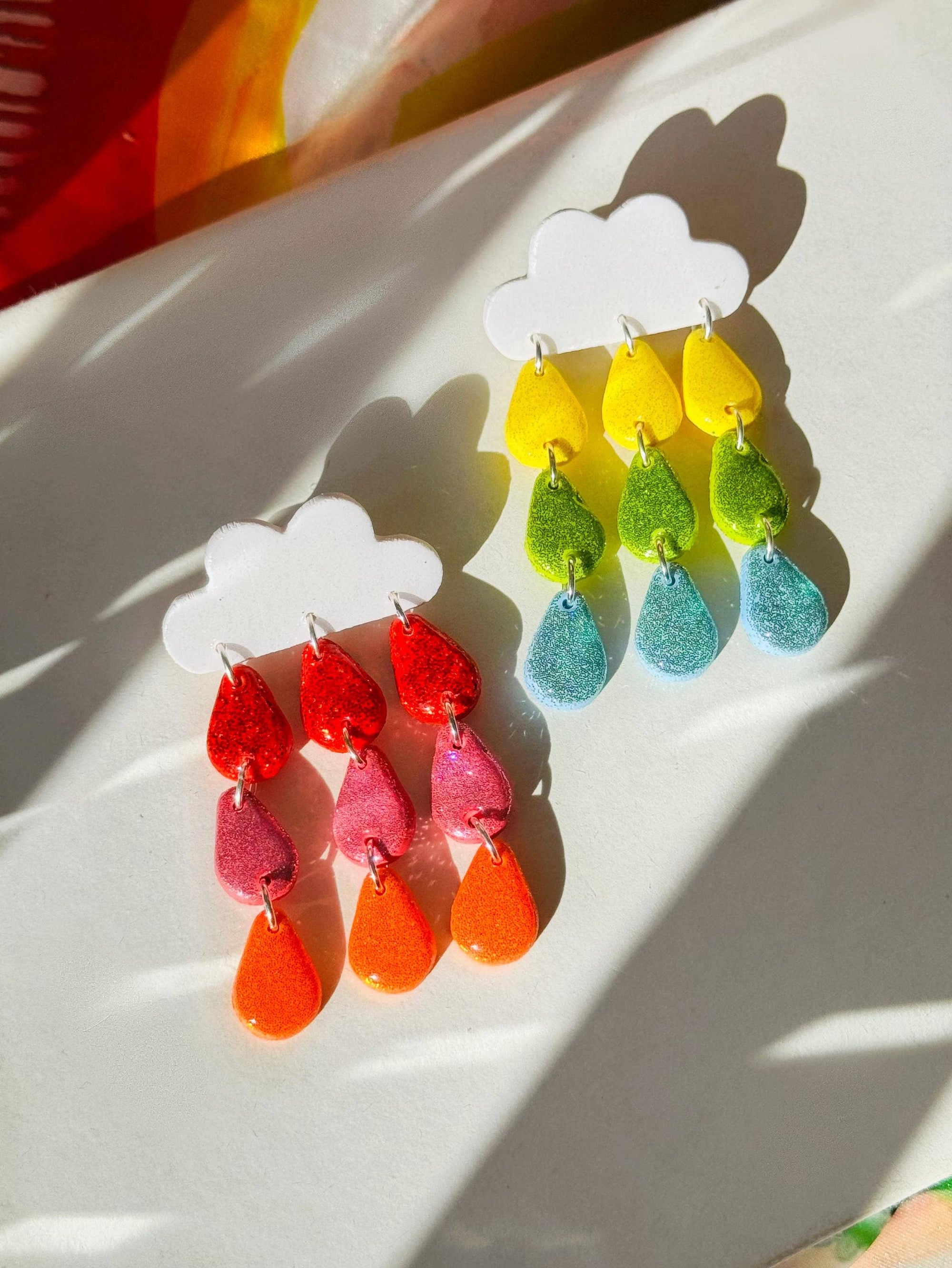 Short Rainbow Clouds Earrings