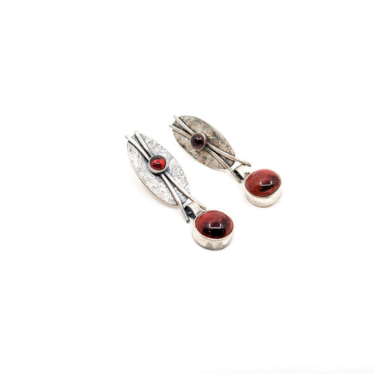 Peachbloom Pottery and Garnet Earrings