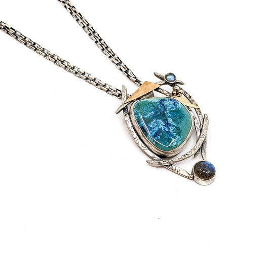 Turquoise Pottery, Labradorite Necklace