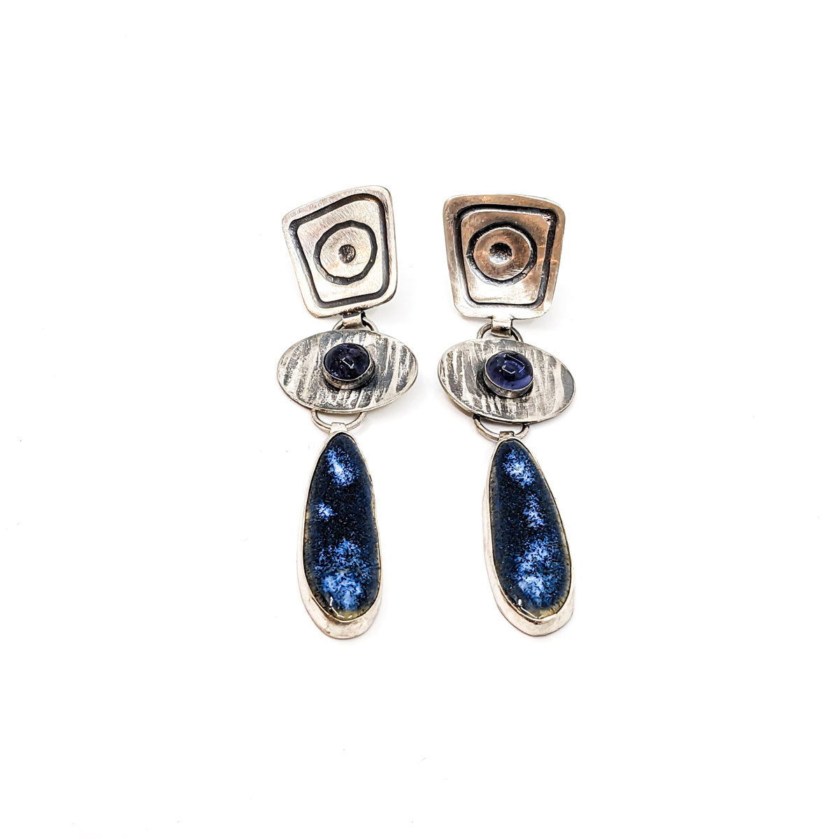 Cobalt Cloud and Iolite Earrings