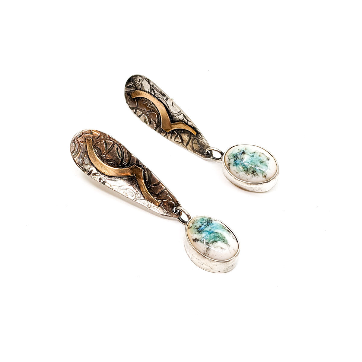 Moonstone Swirl Pottery Earrings