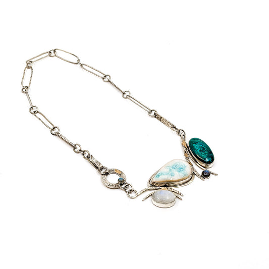 Chrysacolla, Moonstone Necklace