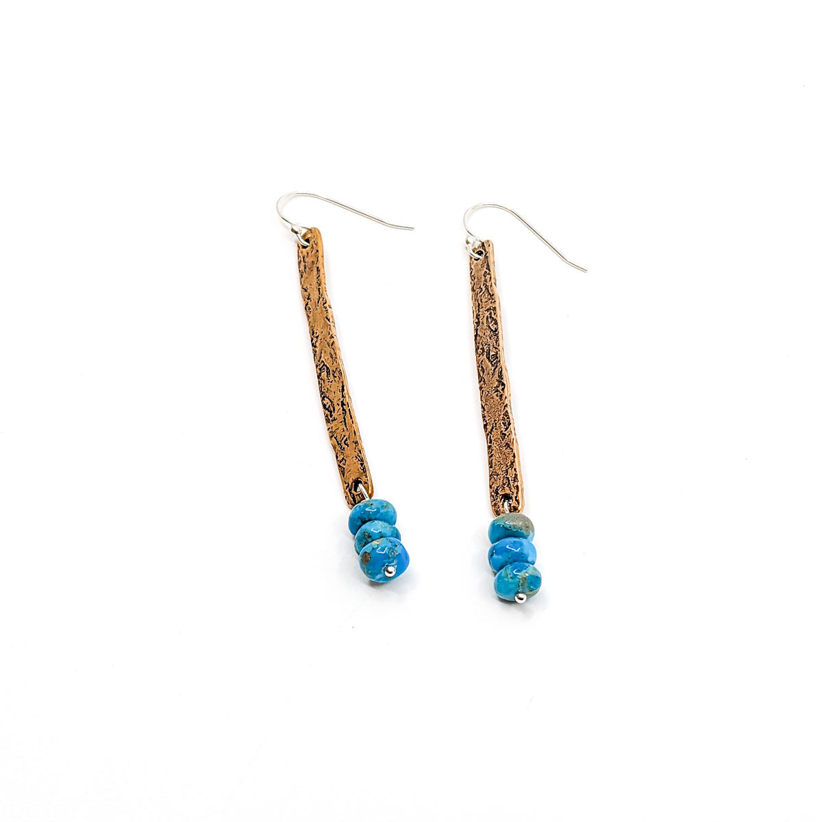 Long Turquoise Tab Earrings- RKE-21