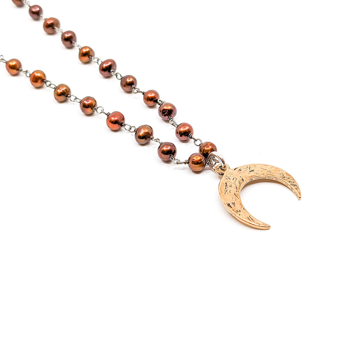 Crescent and Chocolate Pearl Necklace- RKN-91