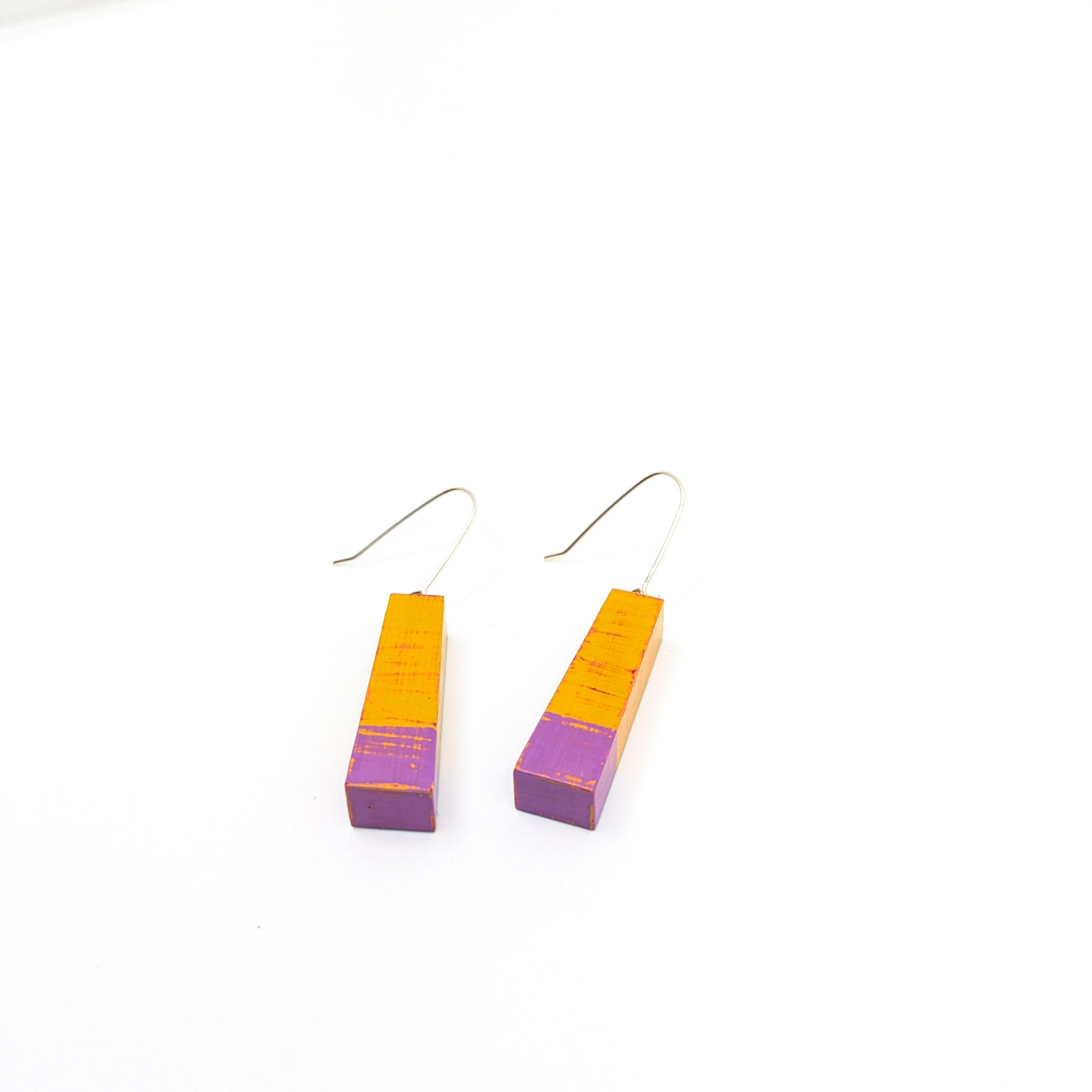 Wooden Earrings, Painted