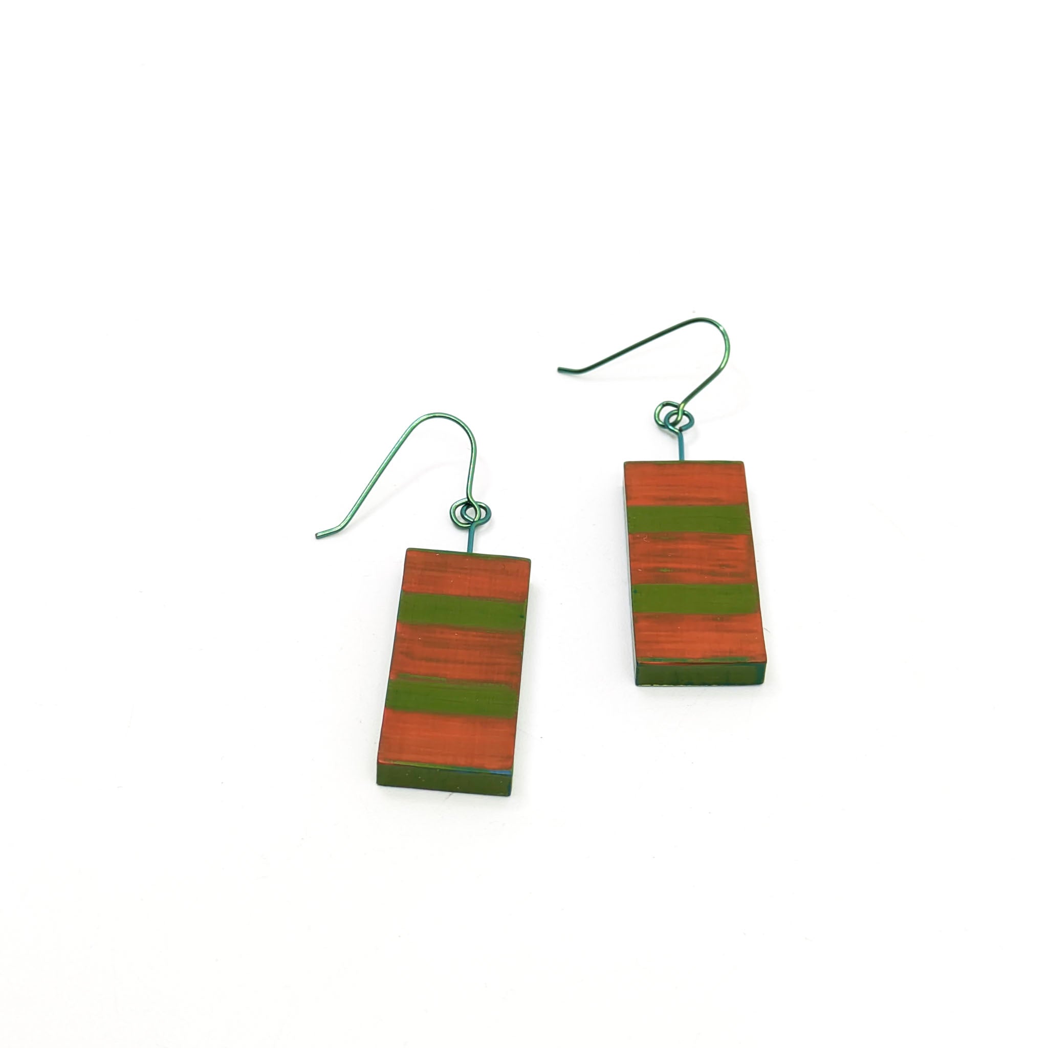 Wooden Earrings, Painted