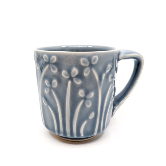 Light Grey Flower Mug