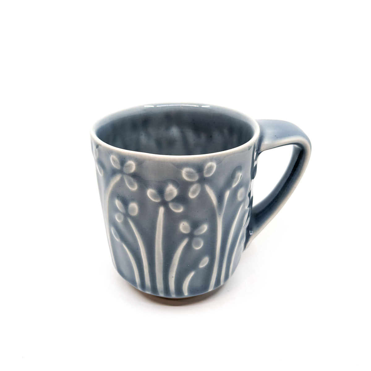 Light Grey Flower Mug