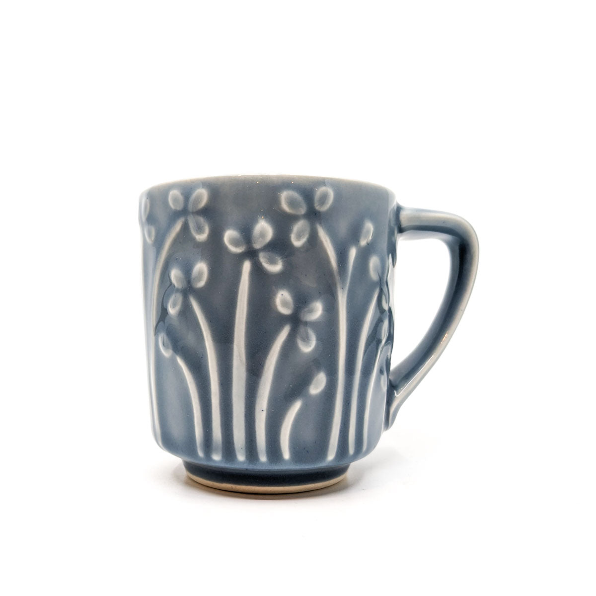 Light Grey Flower Mug