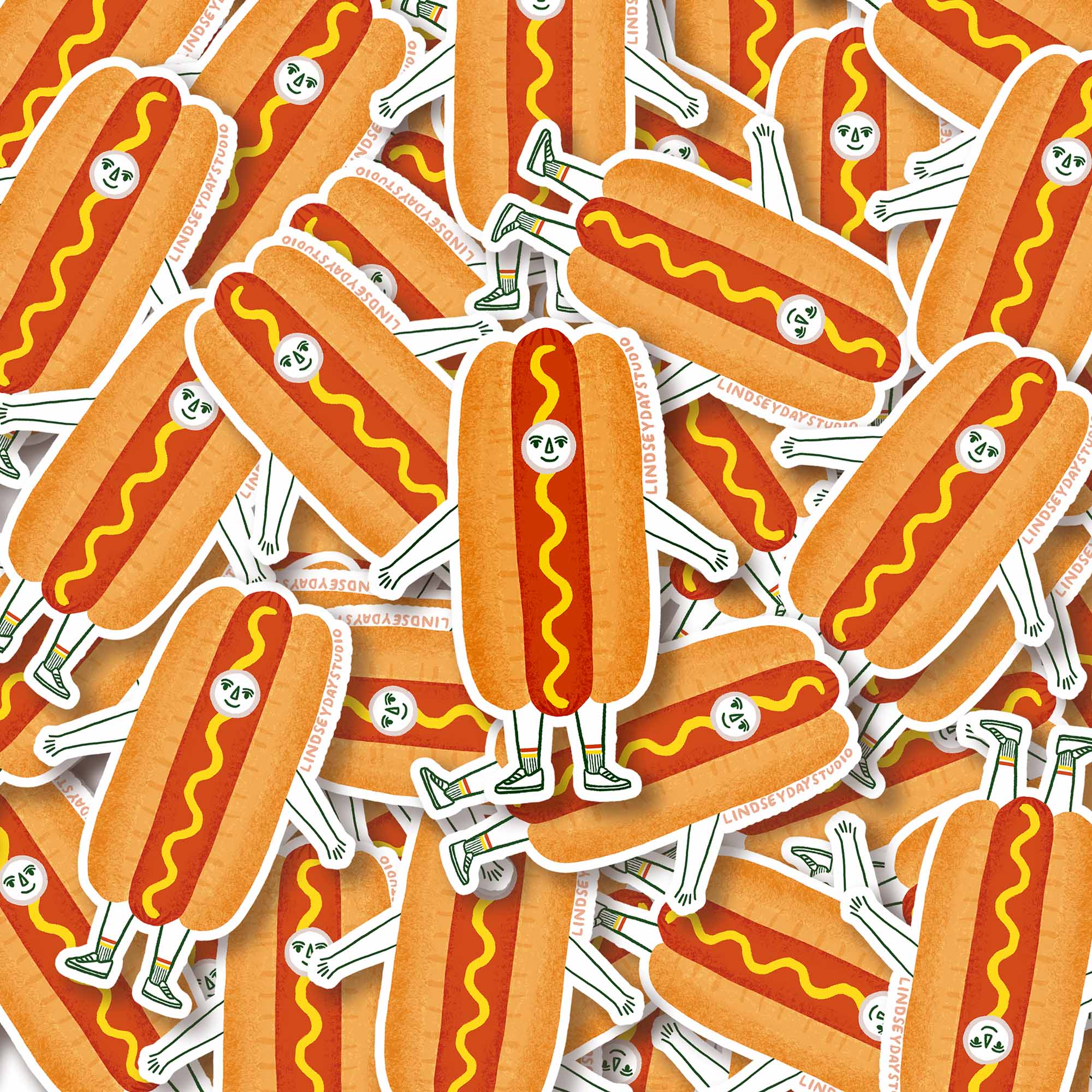 Hannah the Hot Dog Sticker, Funny Sticker, Food Sticker
