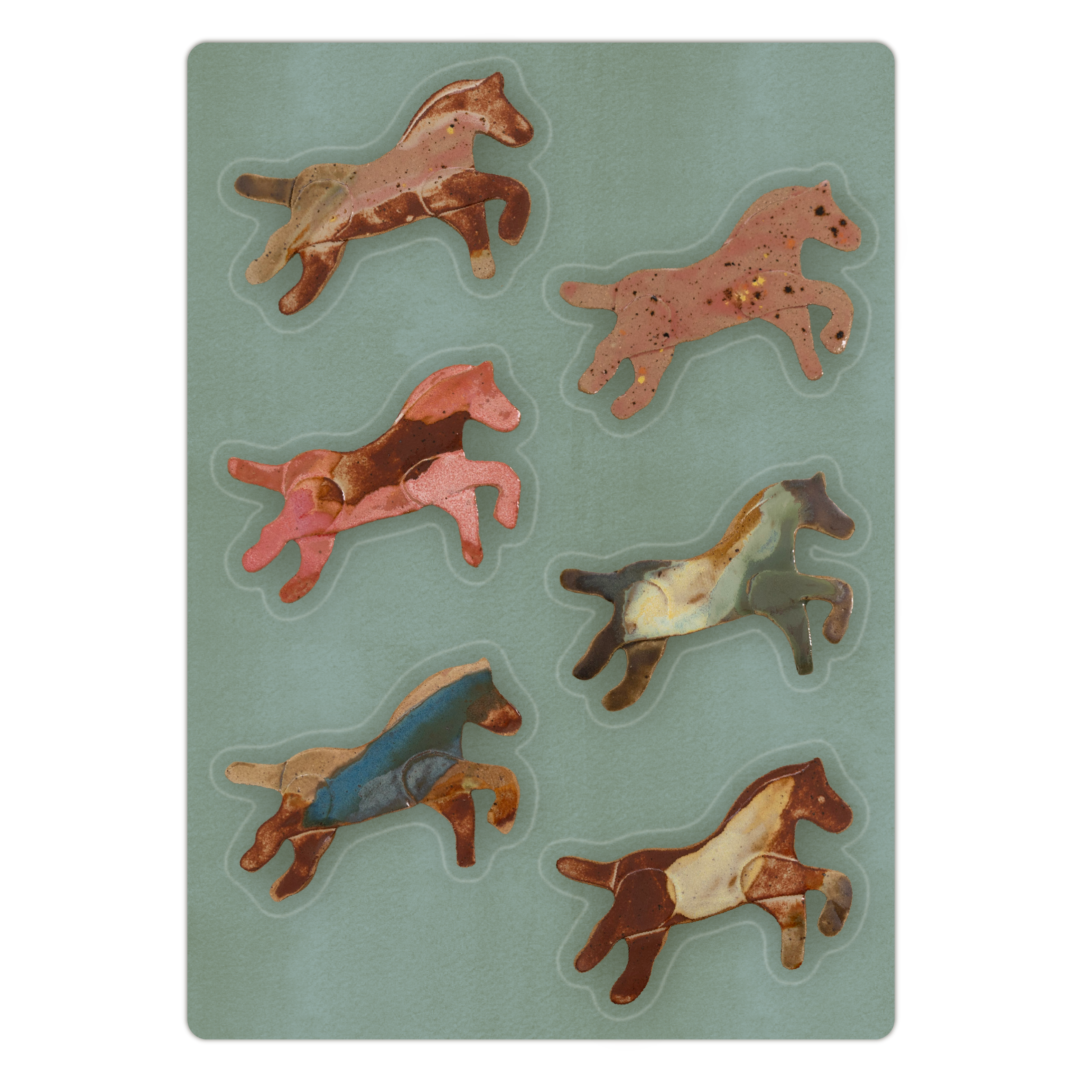 Ceramic Horses Sticker Sheet