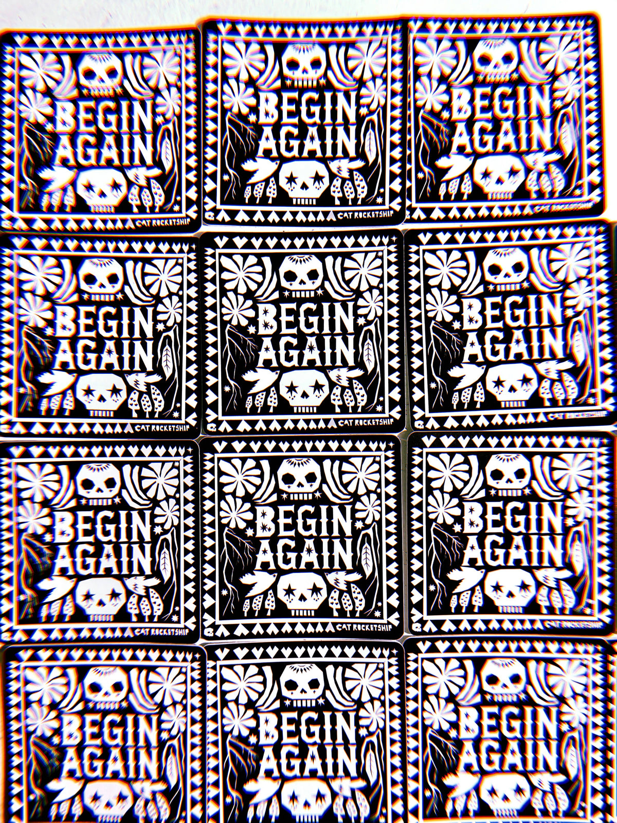 Renew & Begin Again Skull Sticker
