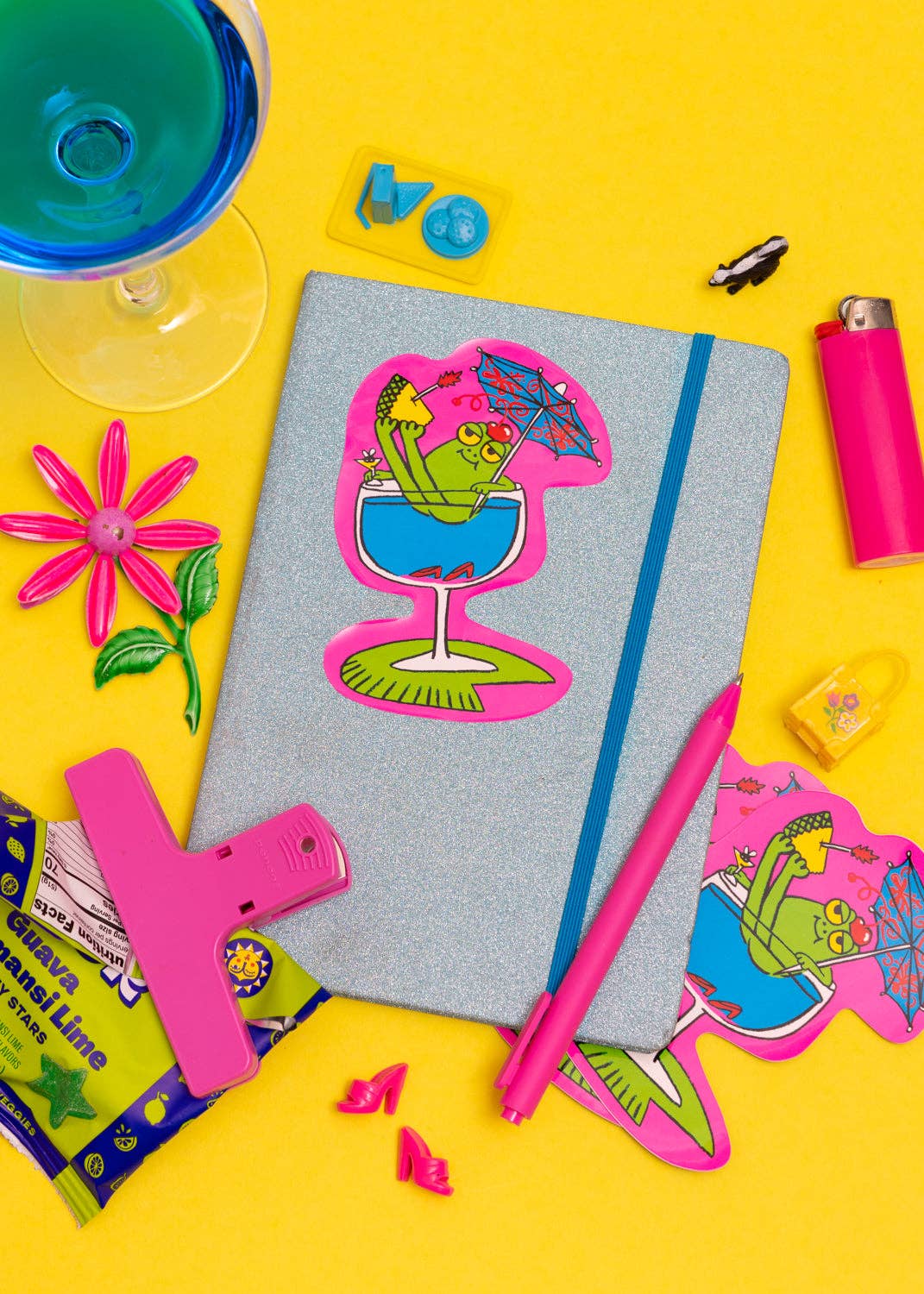 Happy hour frog sticker