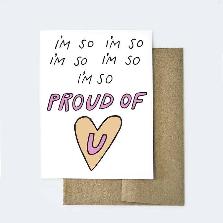 So Proud Handmade Love Card with Kraft Envelope