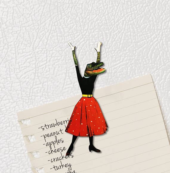 Pergamo Paper Goods - Alligator Lady Wood Magnet - VISUAL INDEX