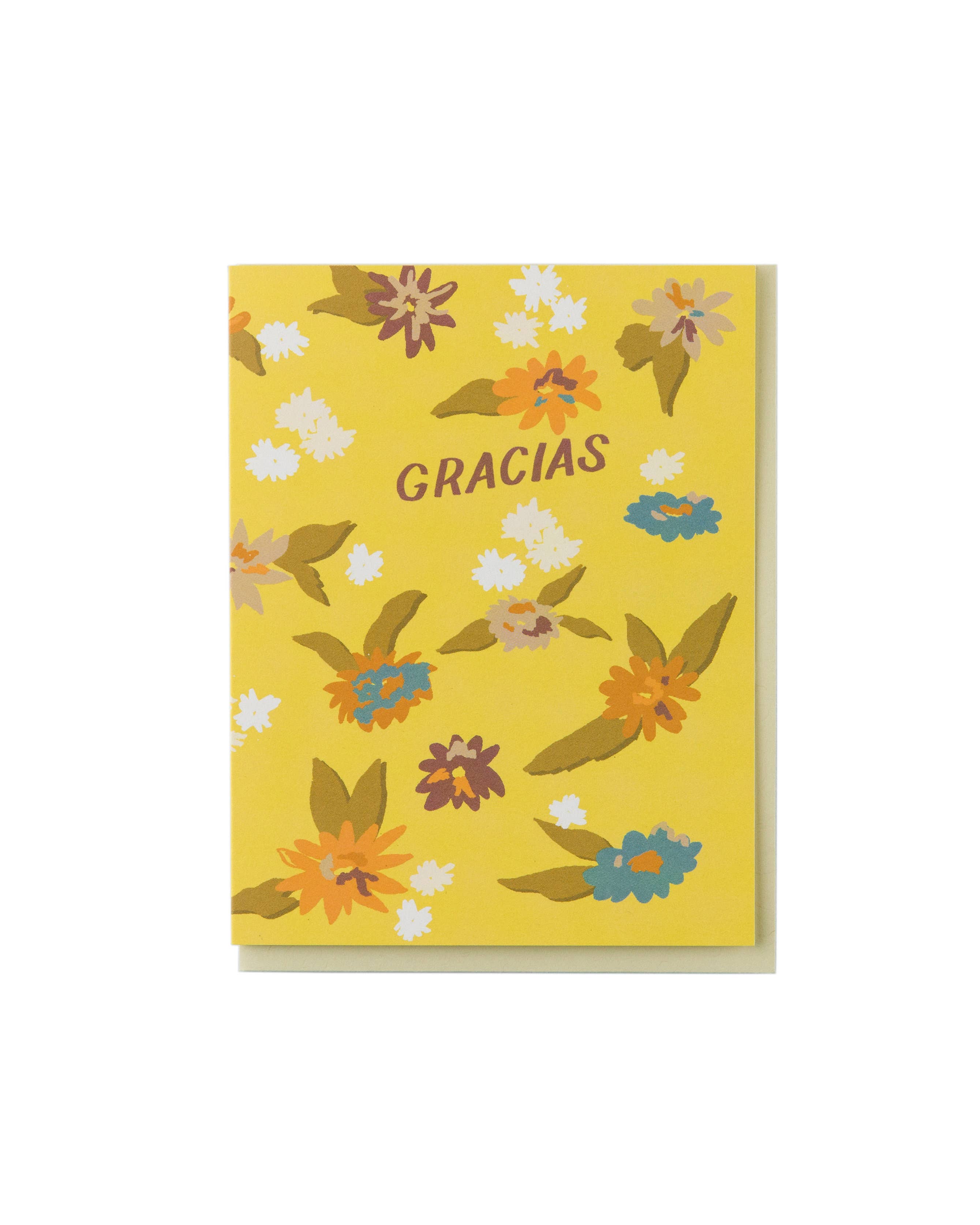 Gracias Yellow Floral Card