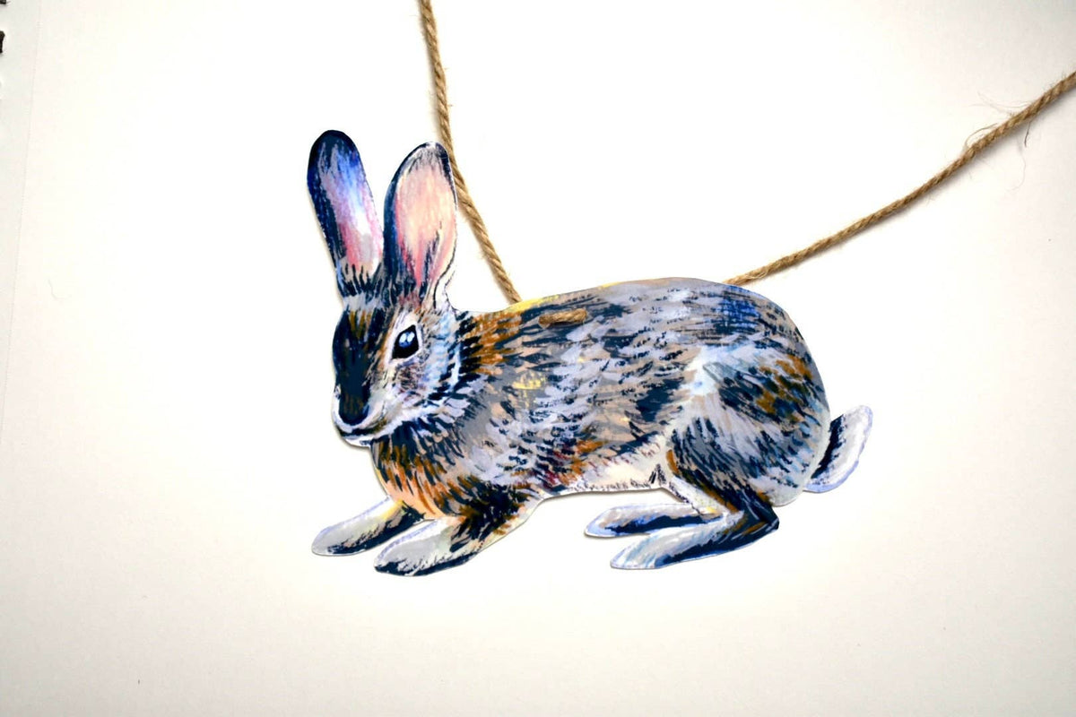 Rabbits Garland - Illustrated hares paper bunting, Nature Lover Garland