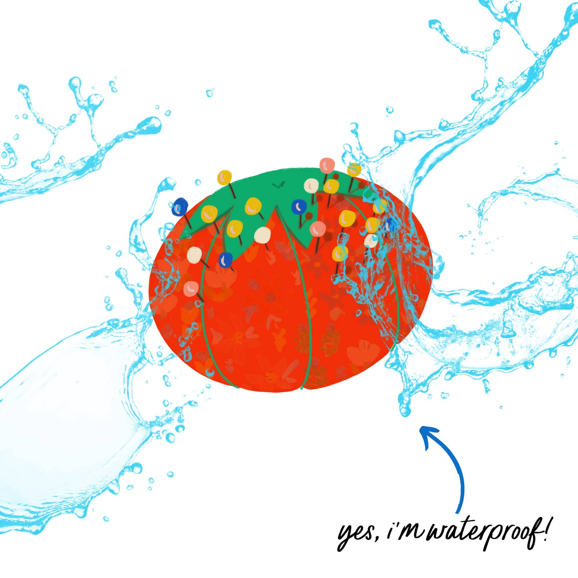 Red Pin Cushion Sticker