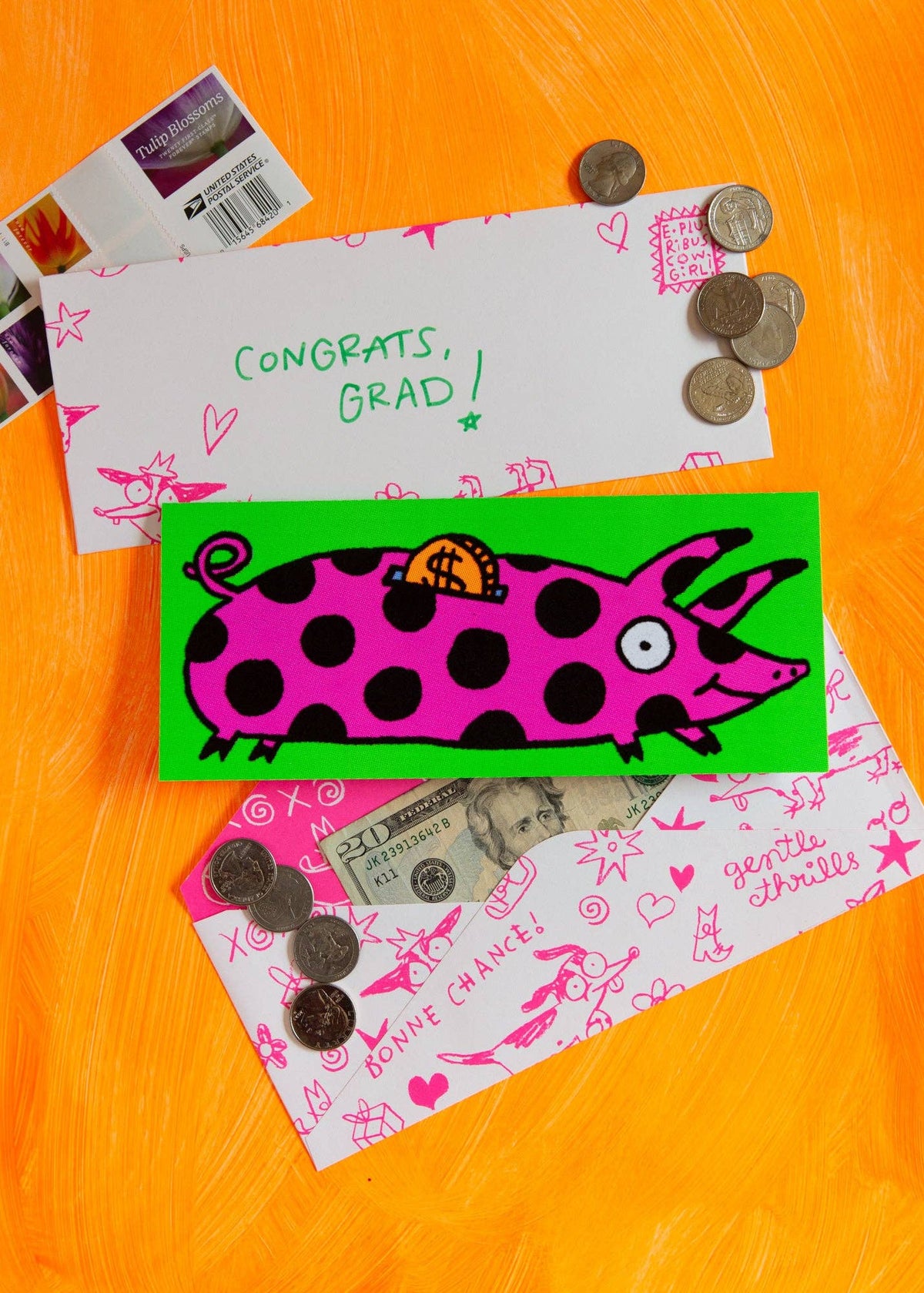 Fuzzy Piggy Bank Card