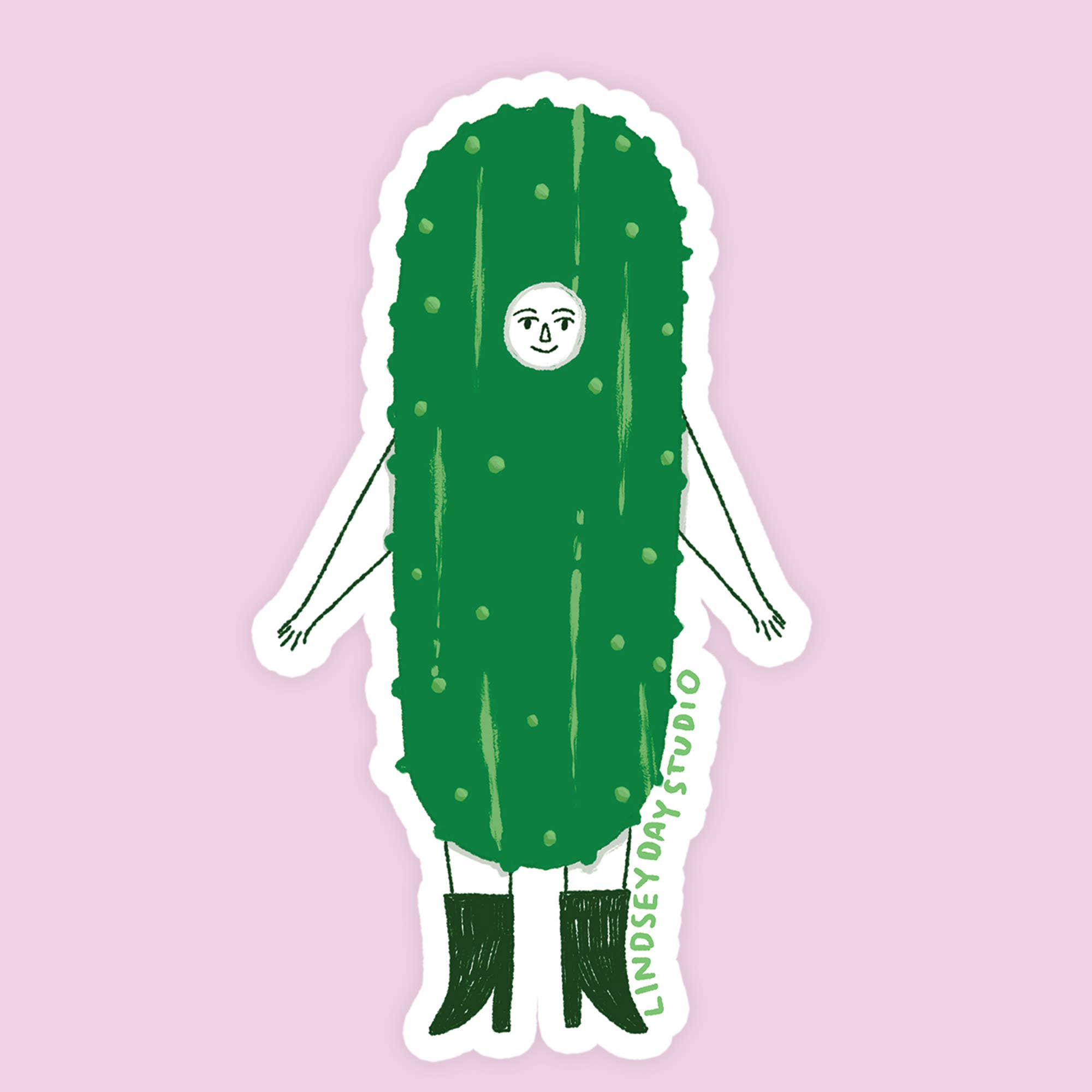 Pickle Girl Sticker, Food Sticker, Funny Sticker