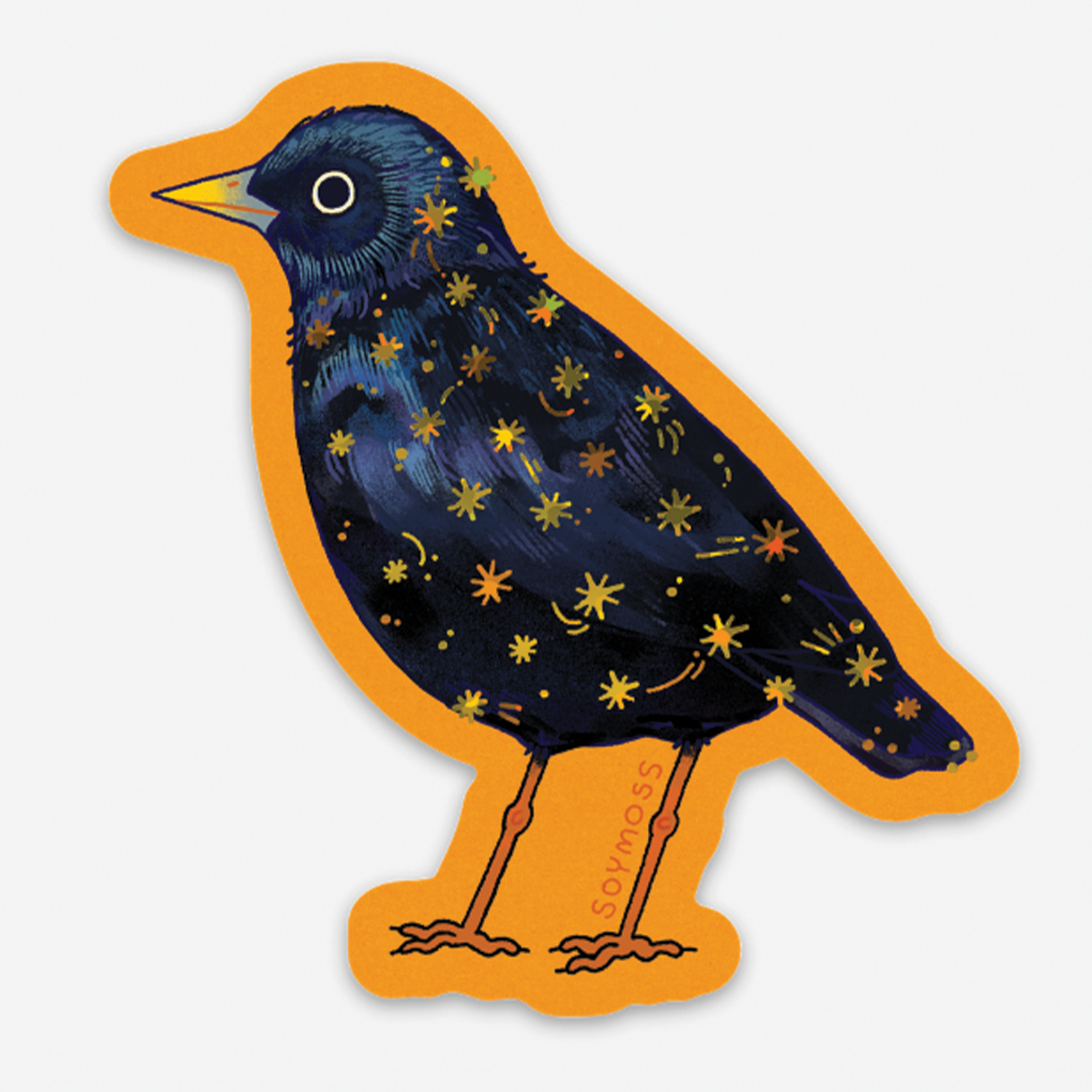 Starling Glitter Sticker